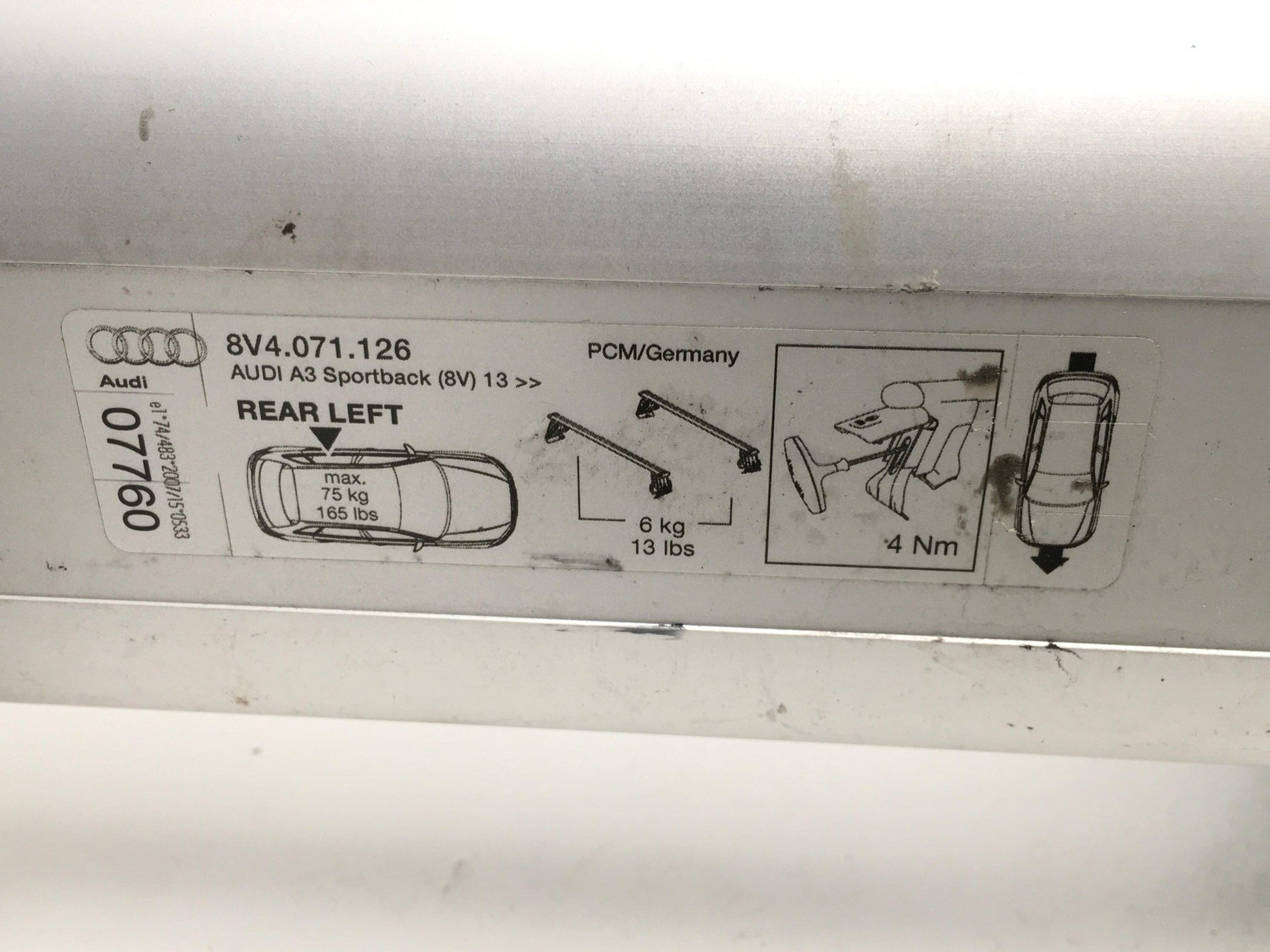 Barra techo Audi A3 8V - 8V4071126