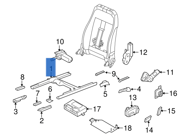 Base Asiento del dcho Porsche Cayenne 9PA - 7L0881635C