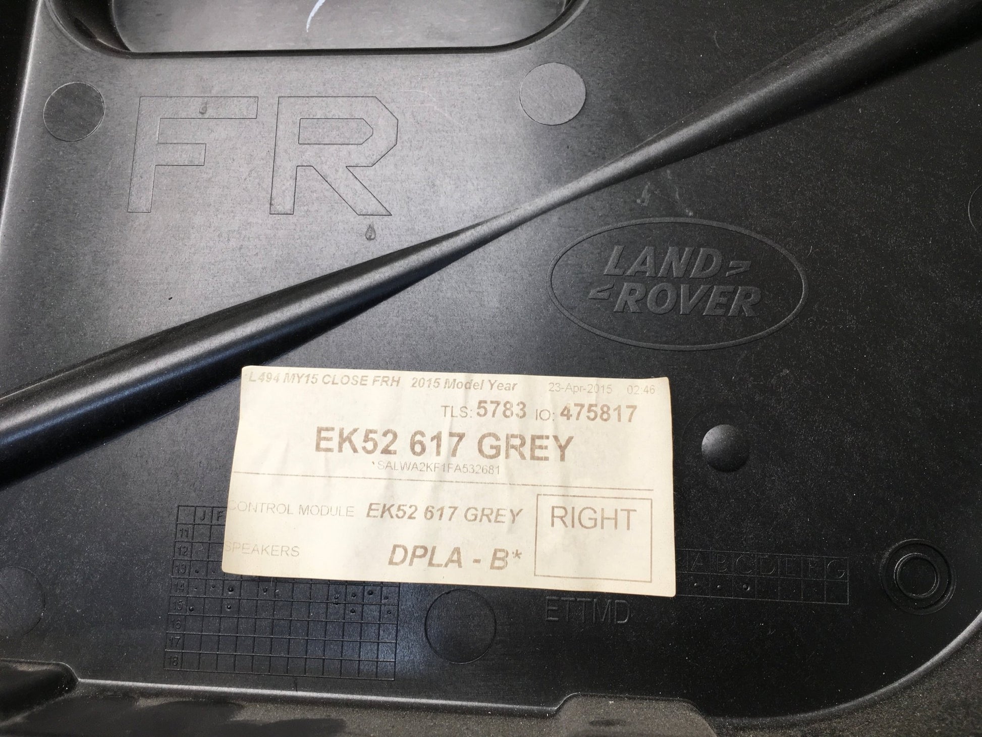 Bocina puerta del dcha Range Rover L494 - EK52617GREY
