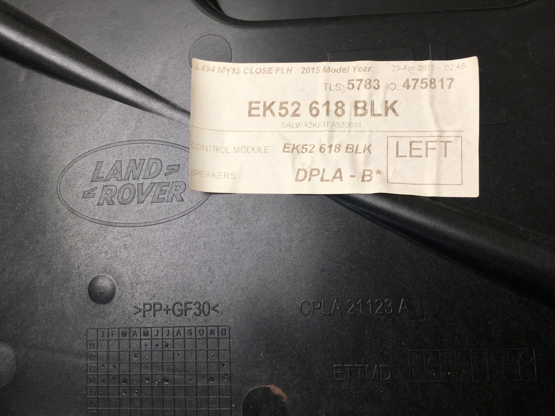 Bocina puerta del izq Range Rover L494 - EK52618BLK