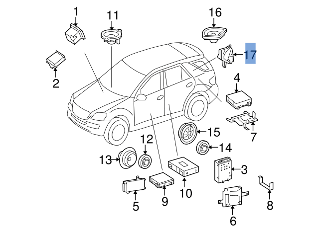 Bocina Subwoofer Mercedes W164 - A1648202202