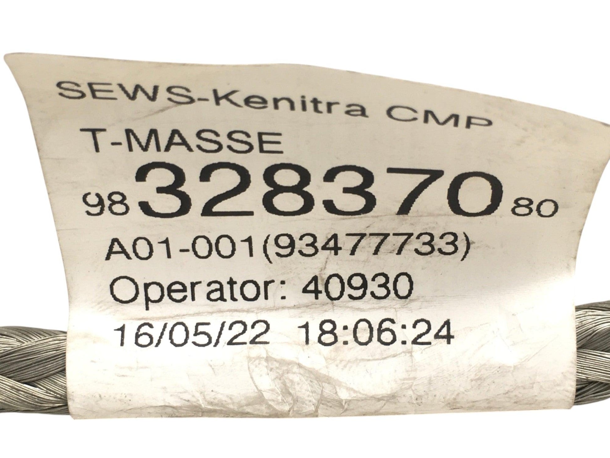 Cable Negativo Bateria Opel Corsa F - 9832837080