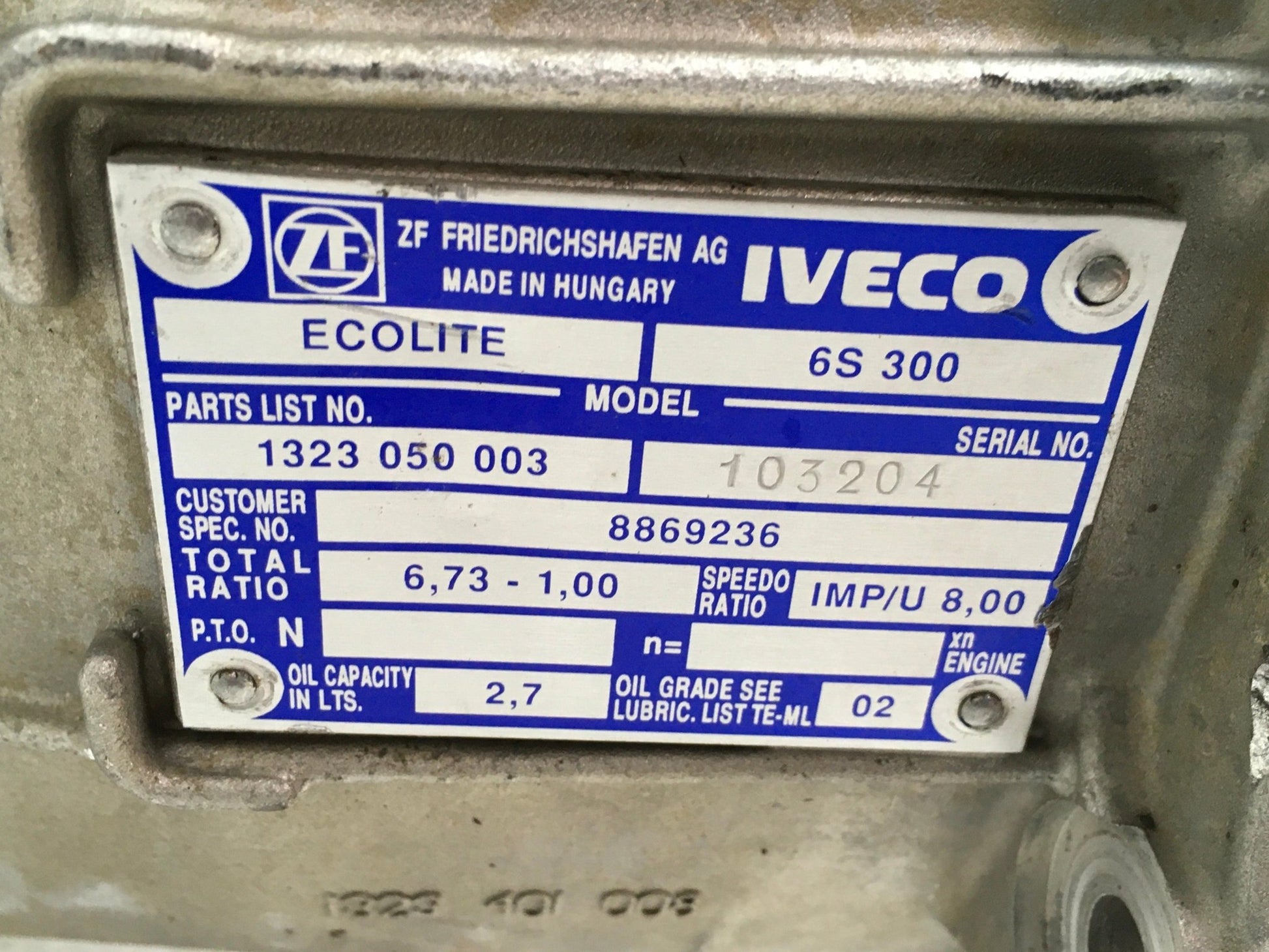 Caja cambios Iveco Daily II - 1323050003