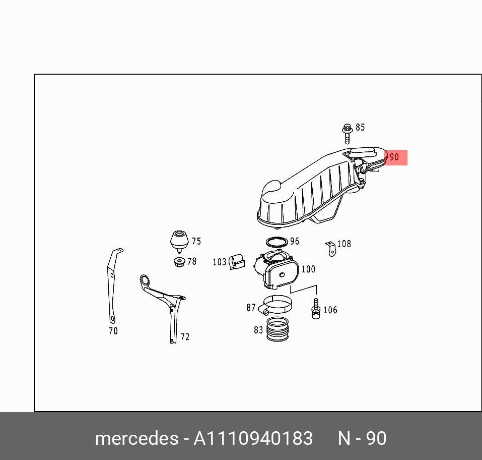 Caja filtro aire Mercedes C 99-10 2.3 A1110940183