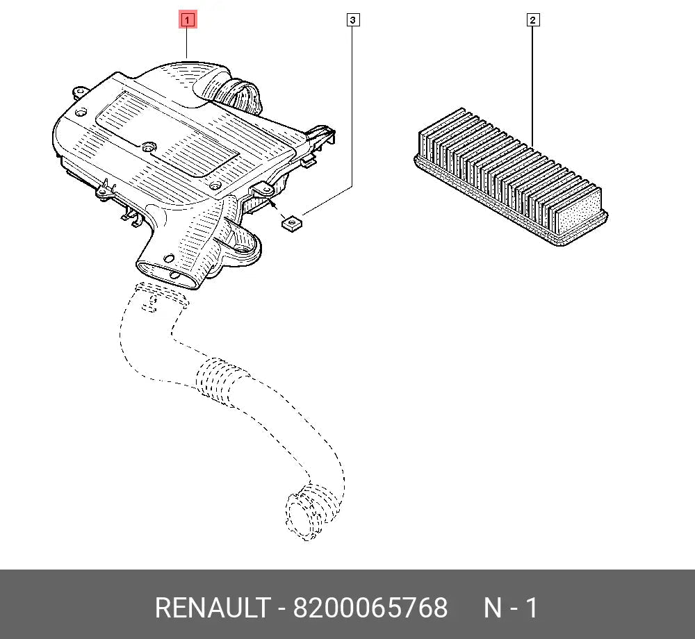 Caja filtro Aire Renault 8200065768 1.9 - 8200065768A
