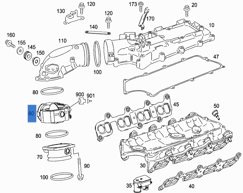 Caja Mariposa Mercedes ML W164 - A6290900170