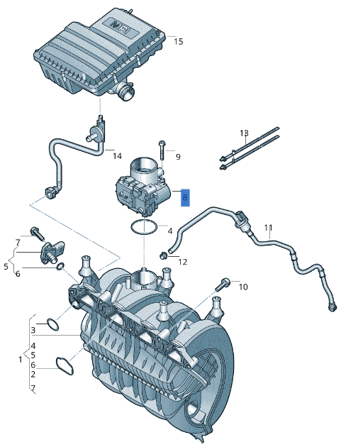 Caja Mariposa VW 03F133062B - 03F133062B