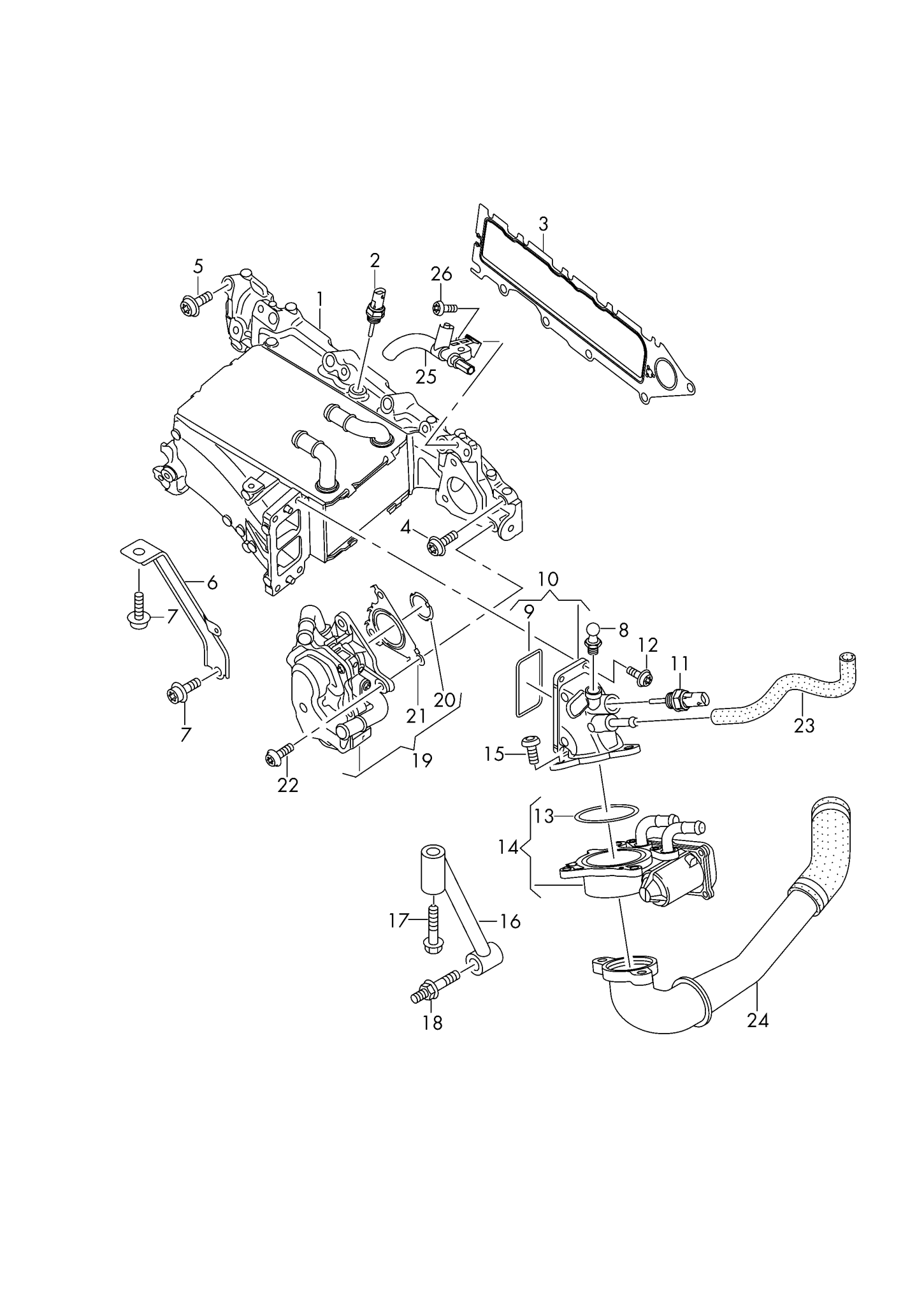 Caja mariposa VW 04L128063P - 04L128063P