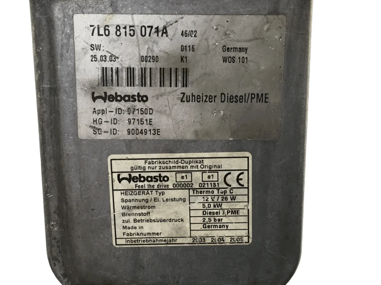 Calefacción estacionamiento VW Touareg 7L6815071A