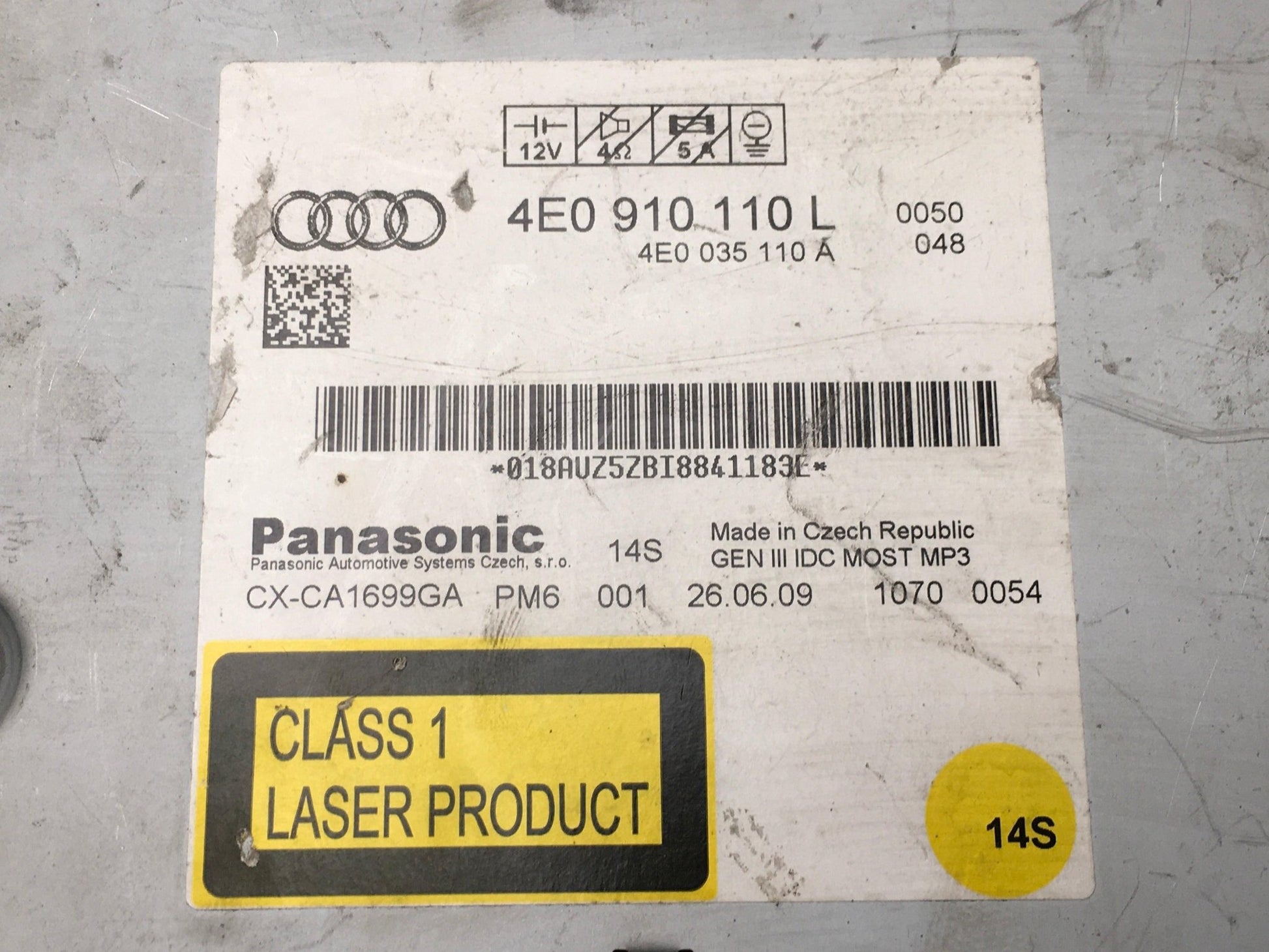 Cambiador CD Audi 4E0910110L - 4E0910110L