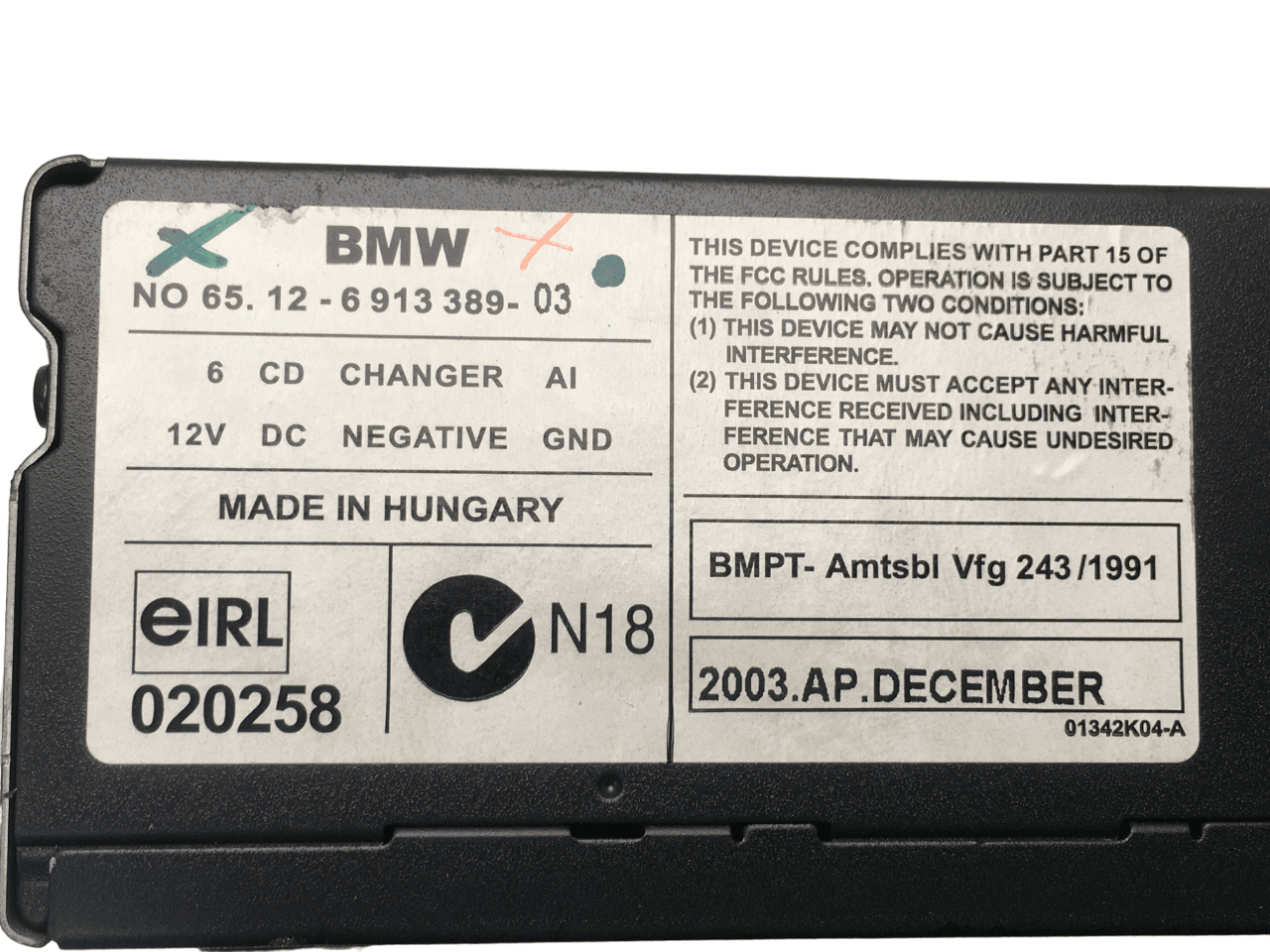 Cambiador CD BMW 6913389 - 65126913389