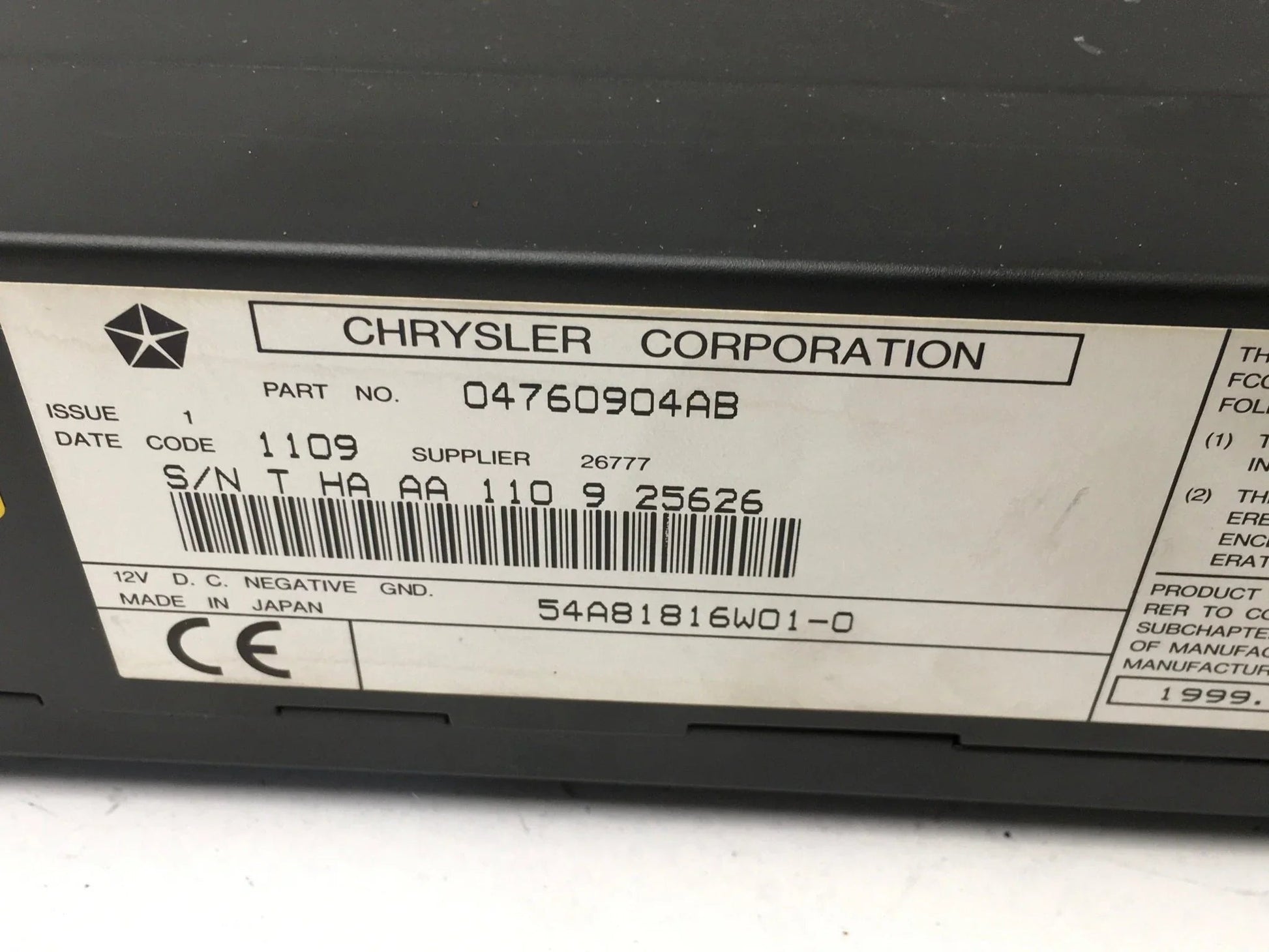 Cambiador CD Jeep/Chrysler 54A81816W01
