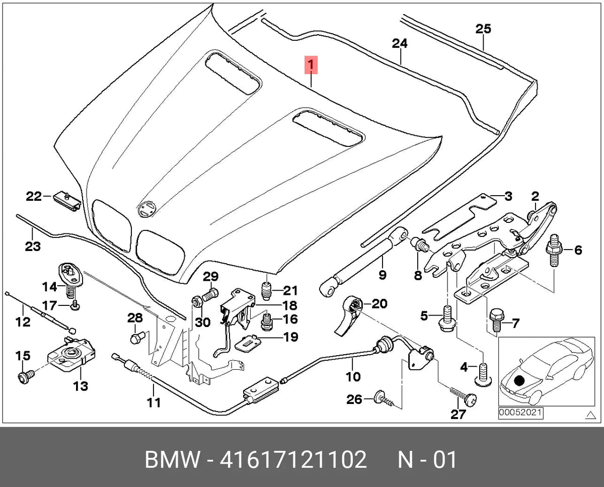 Capo para BMW X5 E53 1999-2007 3.0 - 41617121102 _