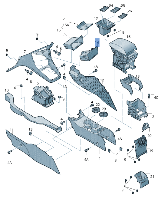 Cenicero Seat Leon III 5F - 5F1863077