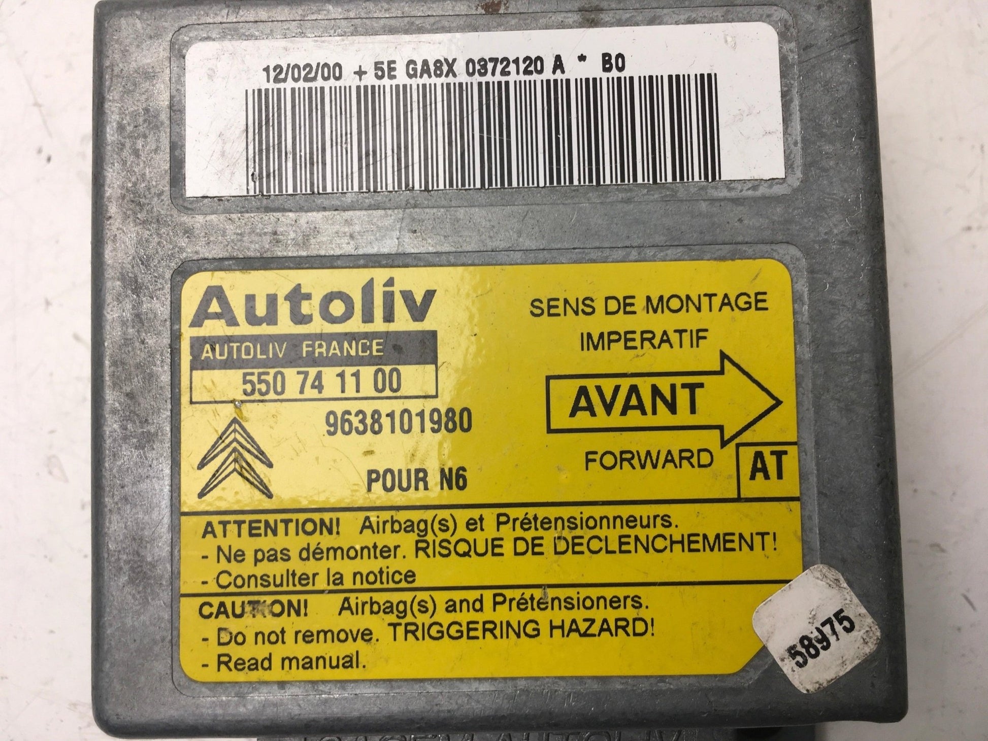 Centralita Airbag Citroen Xsara - 9638101980