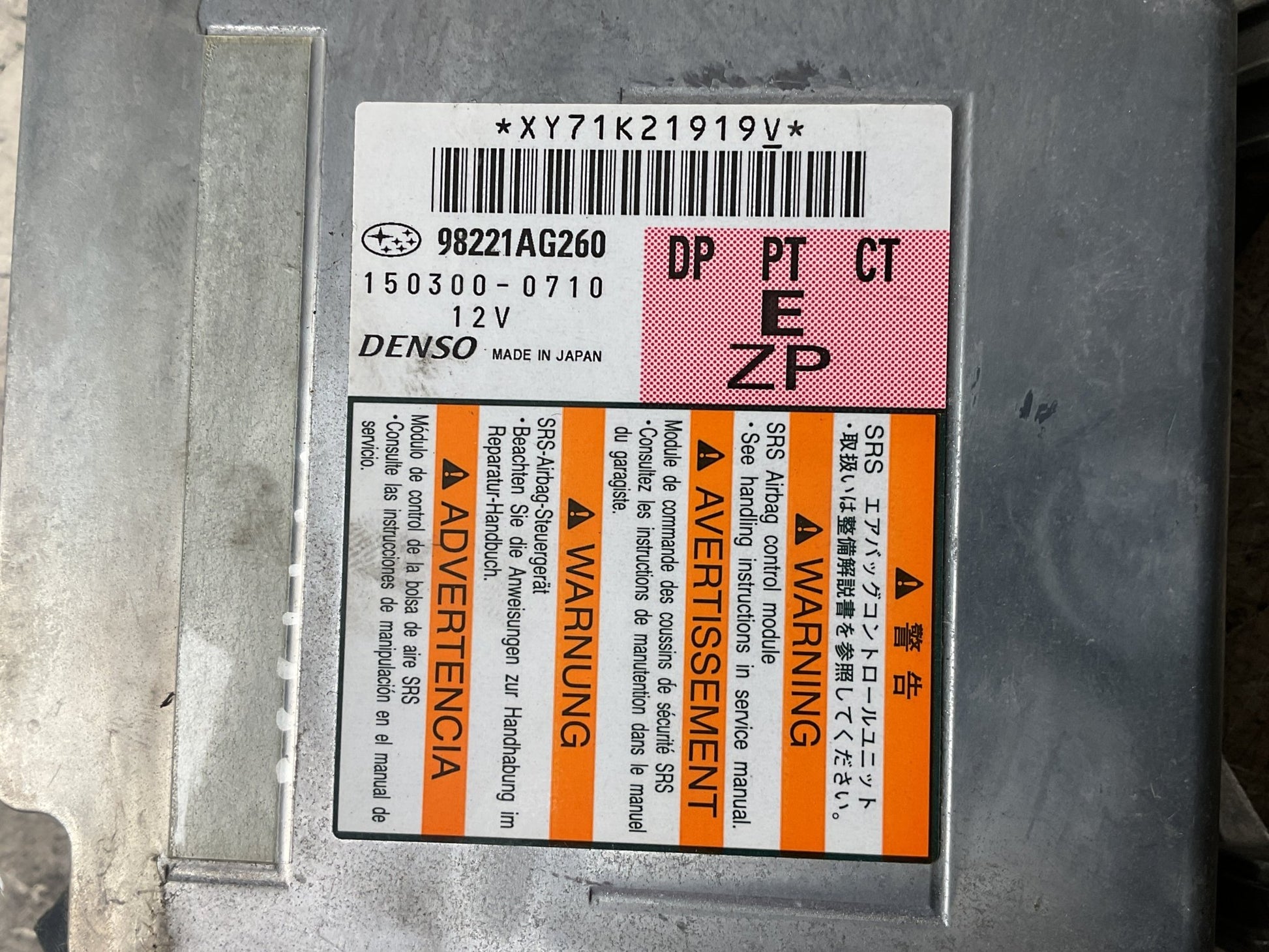 Centralita Airbag Subaru 98221AG260 - 98221AG260