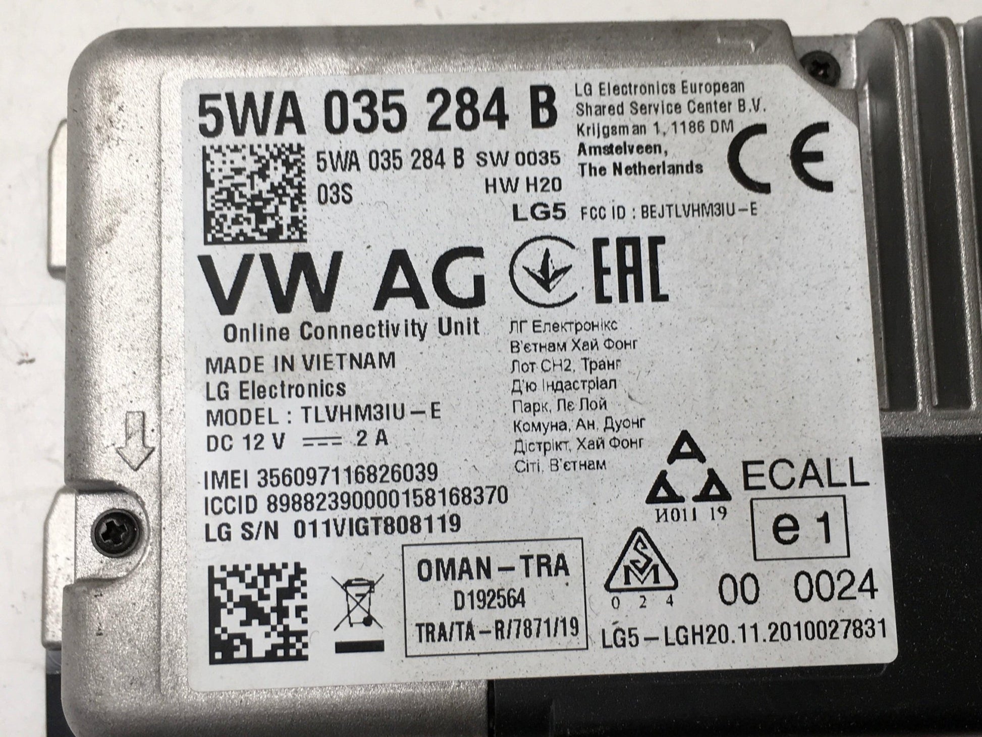 Centralita Conectividad Online VW 5WA035284B - 5WA035284B