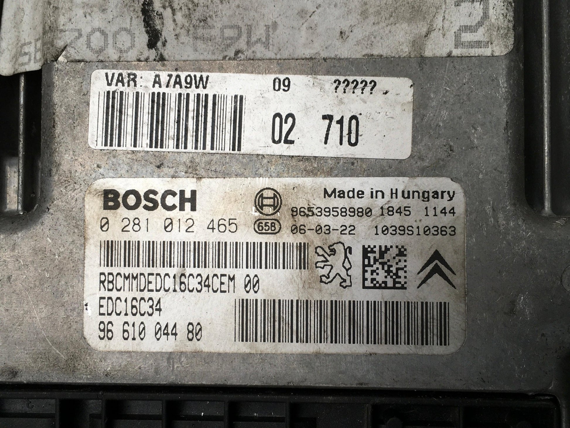 Centralita ECU motor PSA 9661004480 - 9661004480