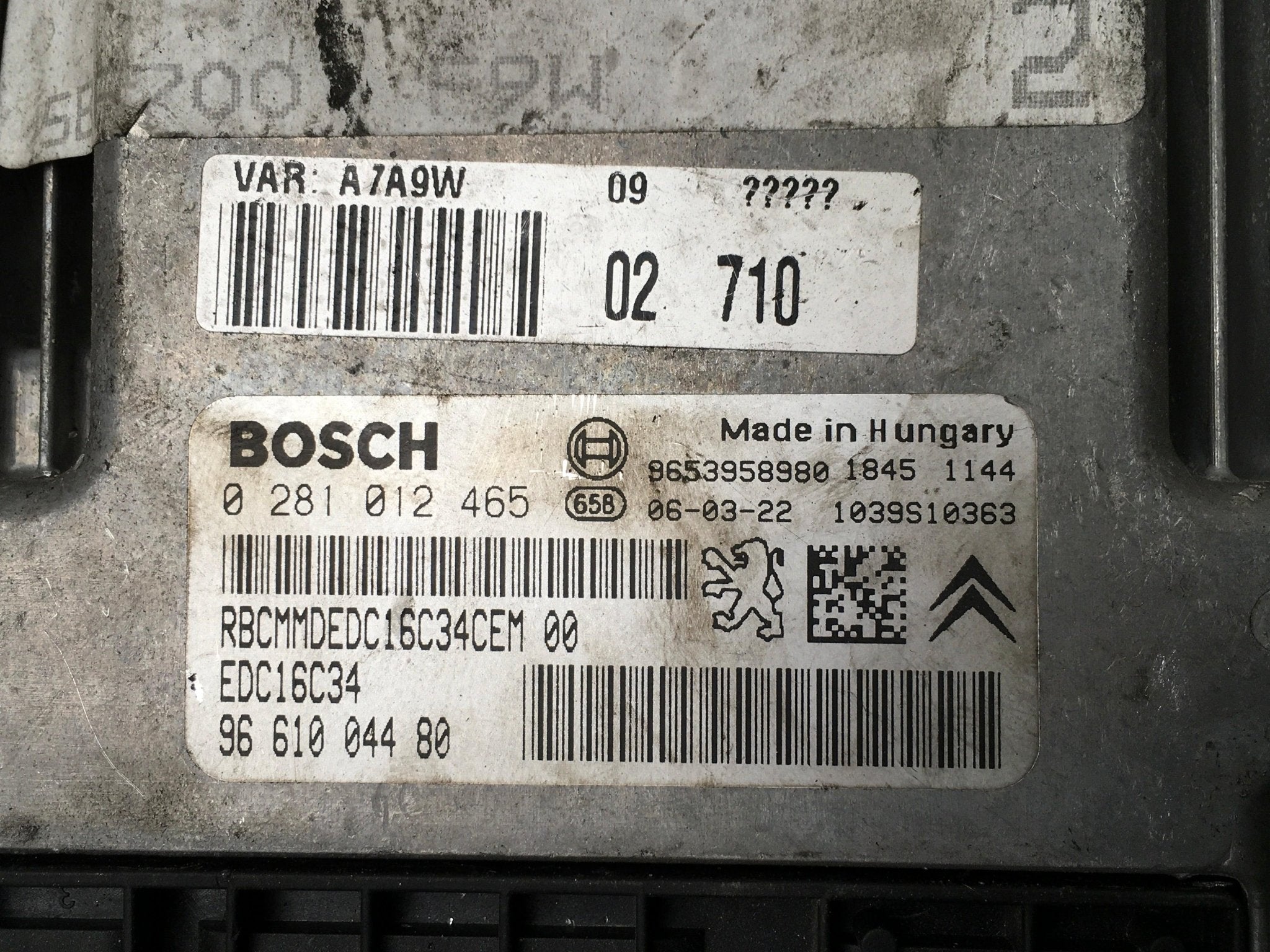 Centralita ECU motor PSA 9661004480 - 9661004480