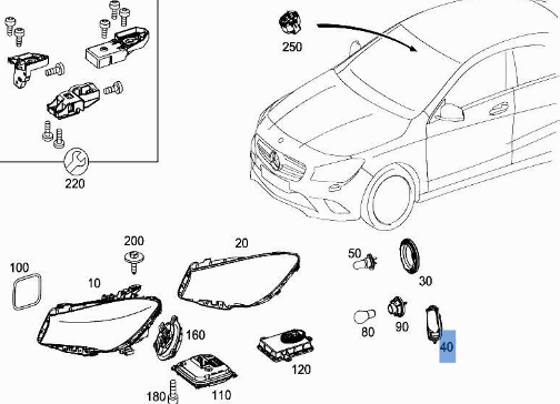 Centralita Faros Mercedes W176 - A1769066600
