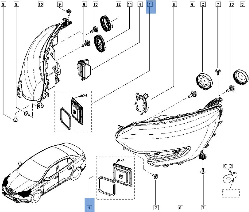 Centralita faros Renault 260551225R - 260551225R