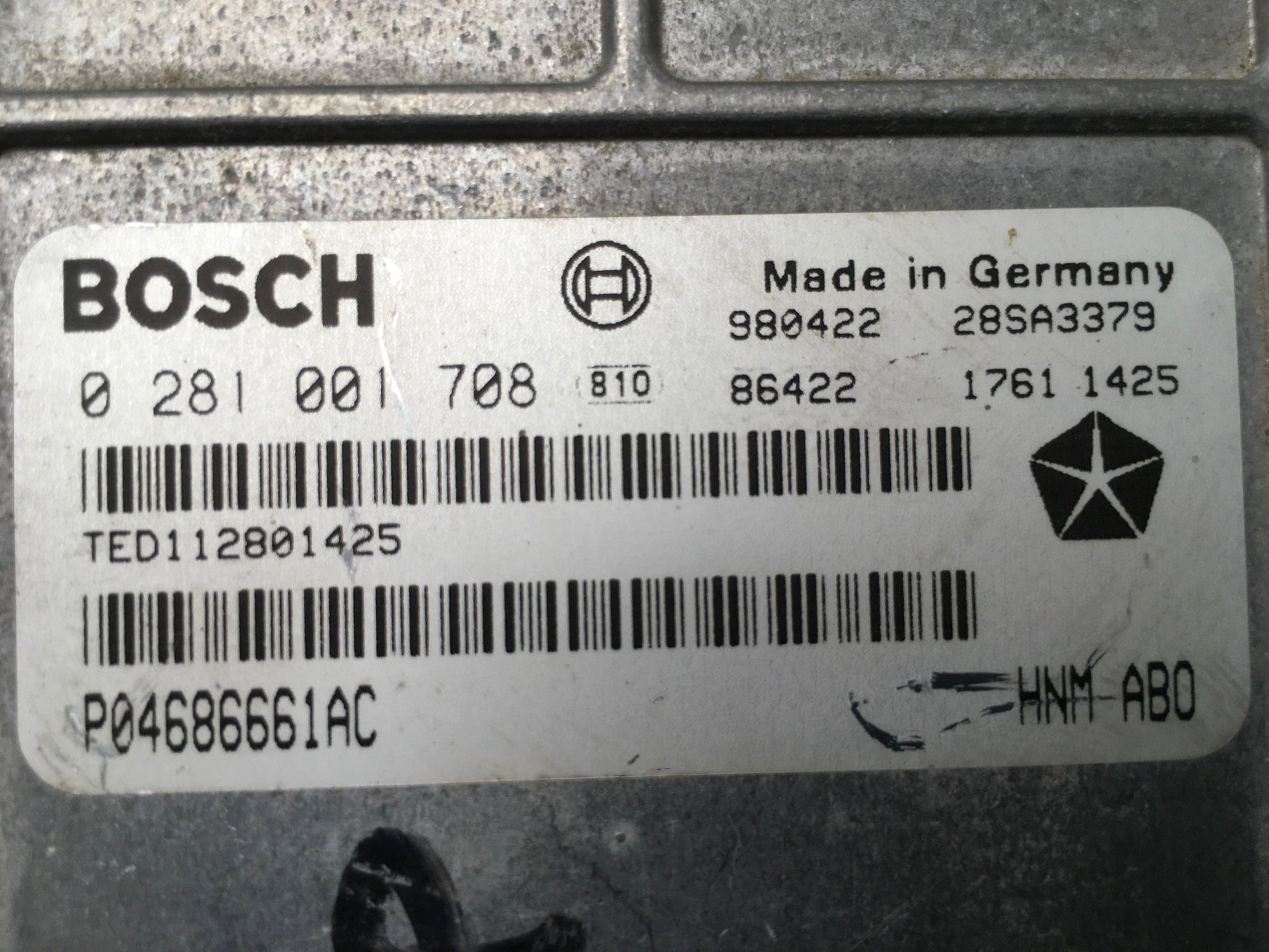 Centralita Motor Chrysler Voyager III - 0281001708