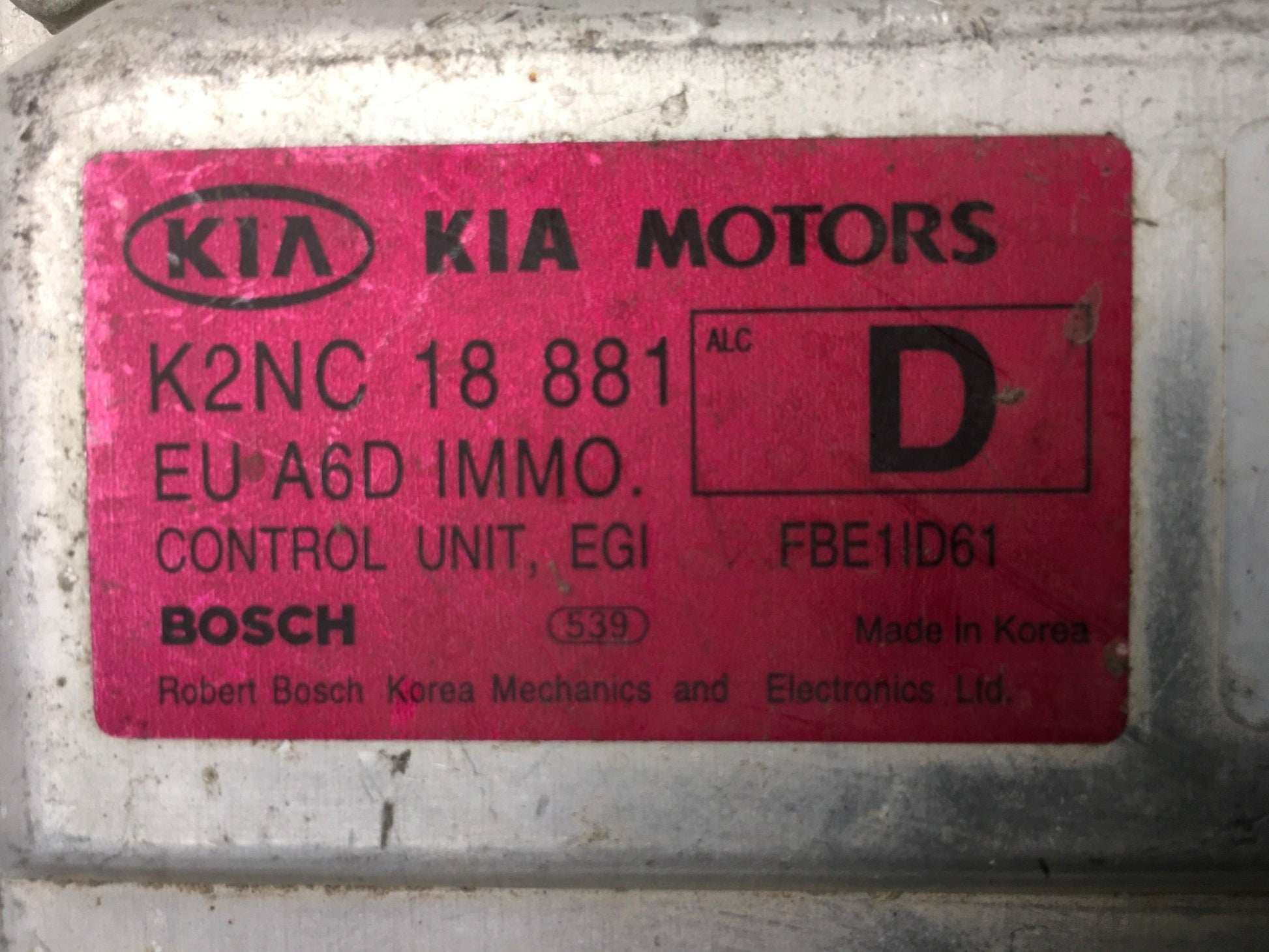 Centralita Motor Kia Shuma I - 1268301775