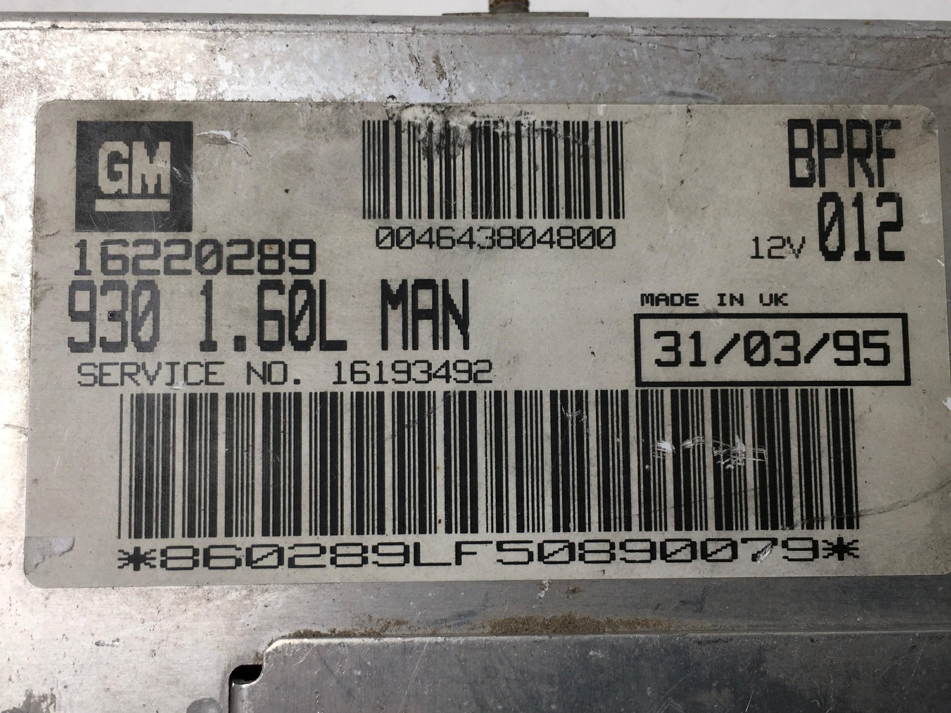 Centralita motor Lancia Dedra - 16193492