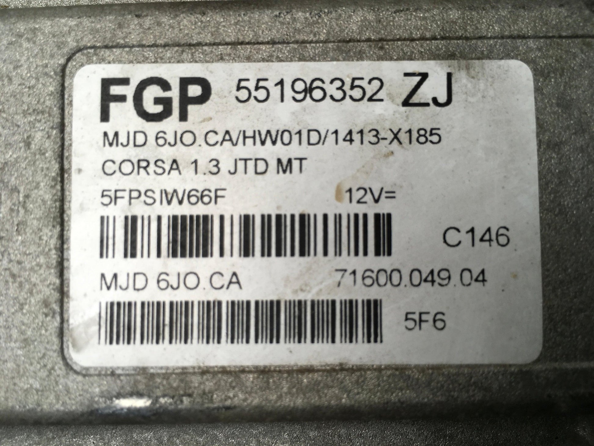 Centralita Motor Opel Corsa C - 55196352