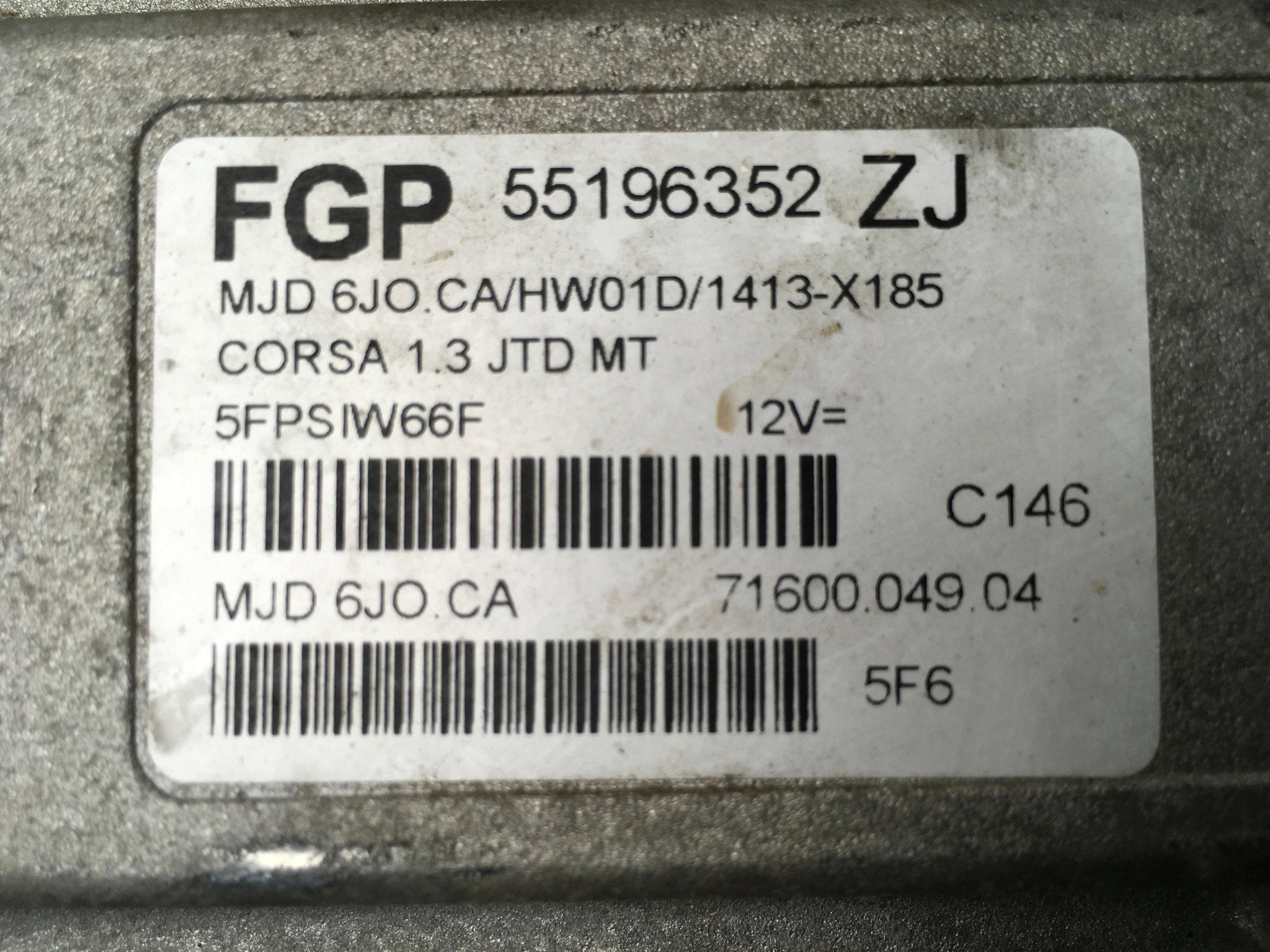 Centralita Motor Opel Corsa C - 55196352