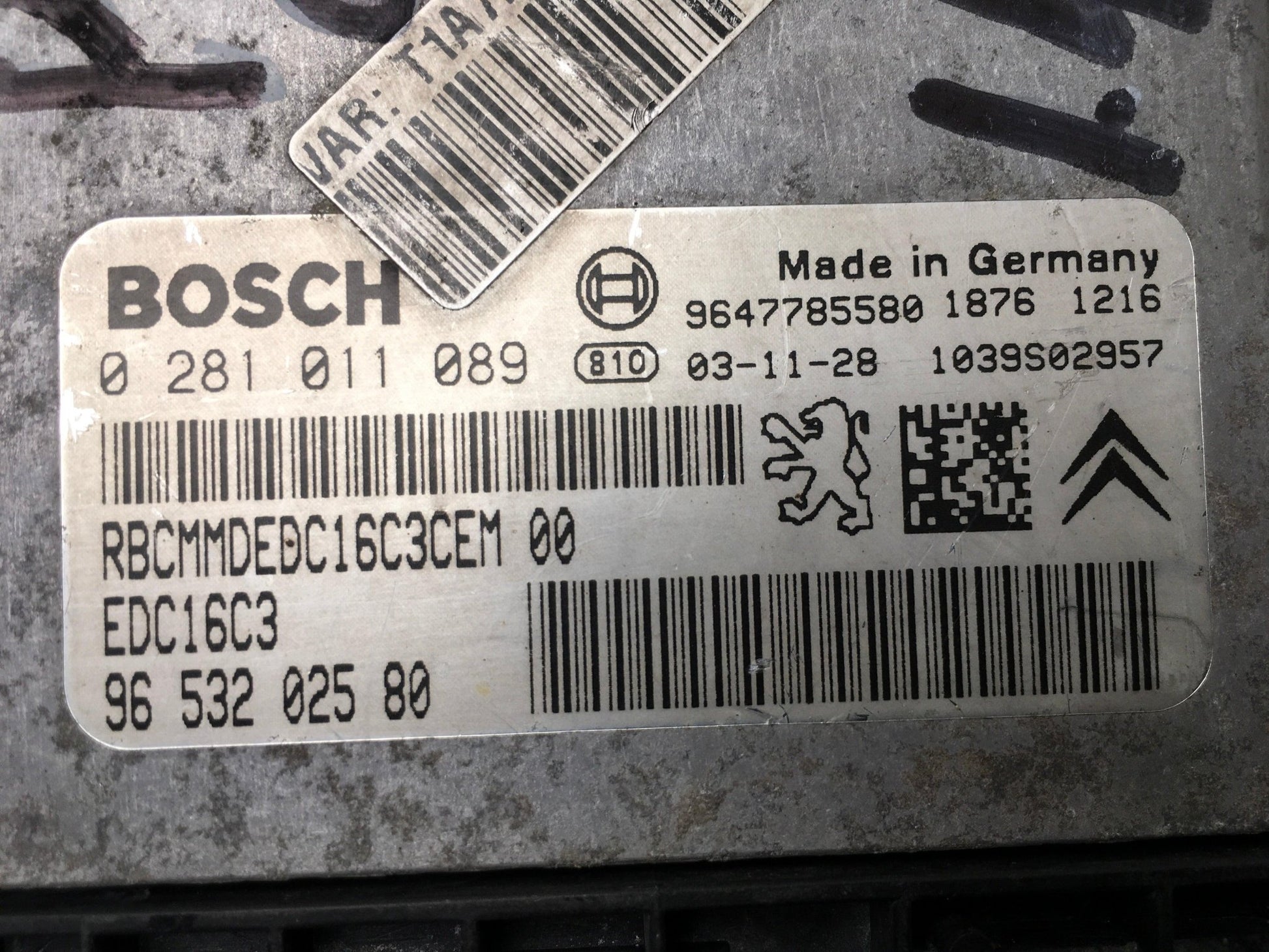 Centralita Motor PSA 9647785580 - 9647785580