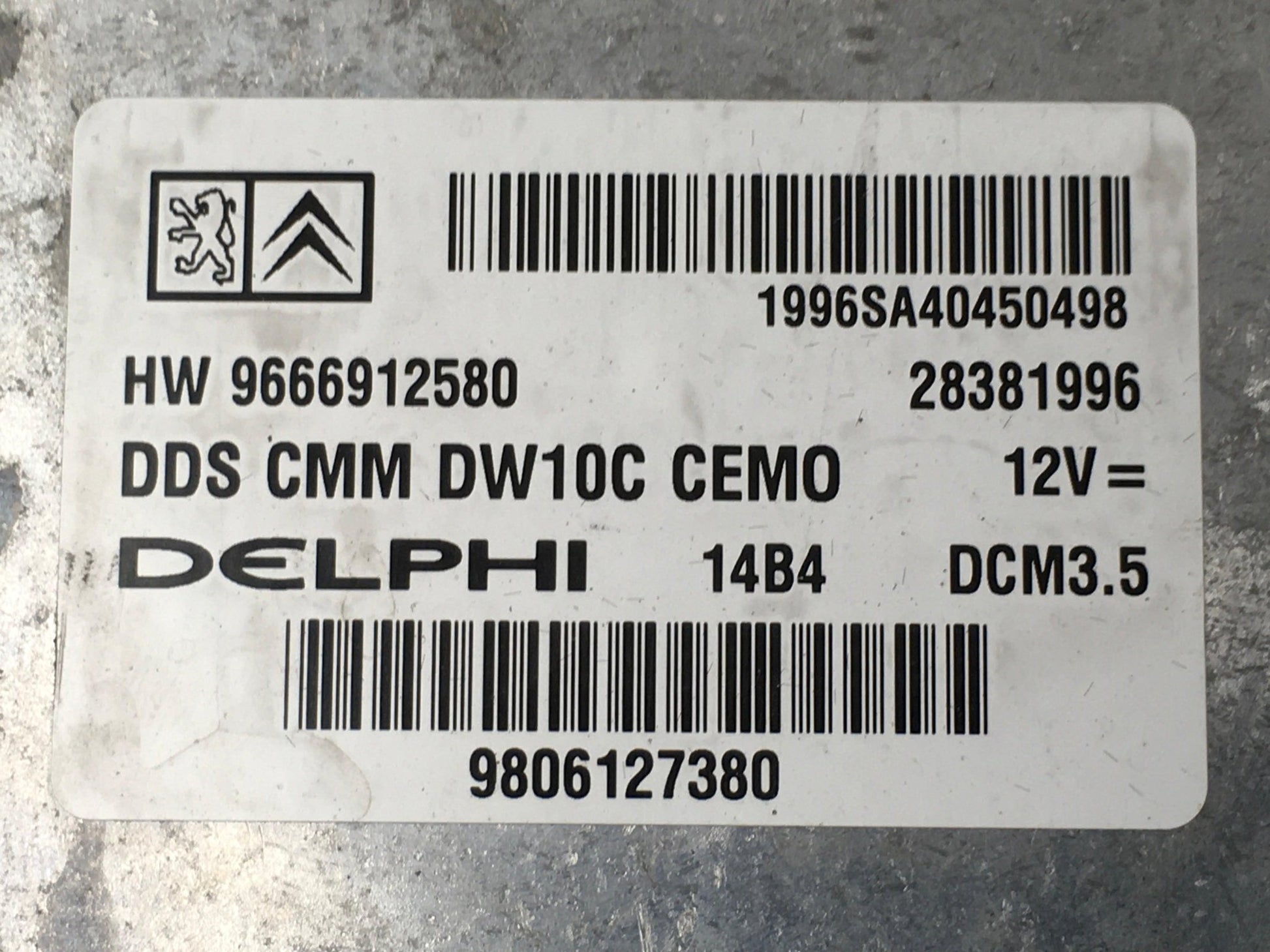 Centralita Motor PSA 9666912580 - 9666912580