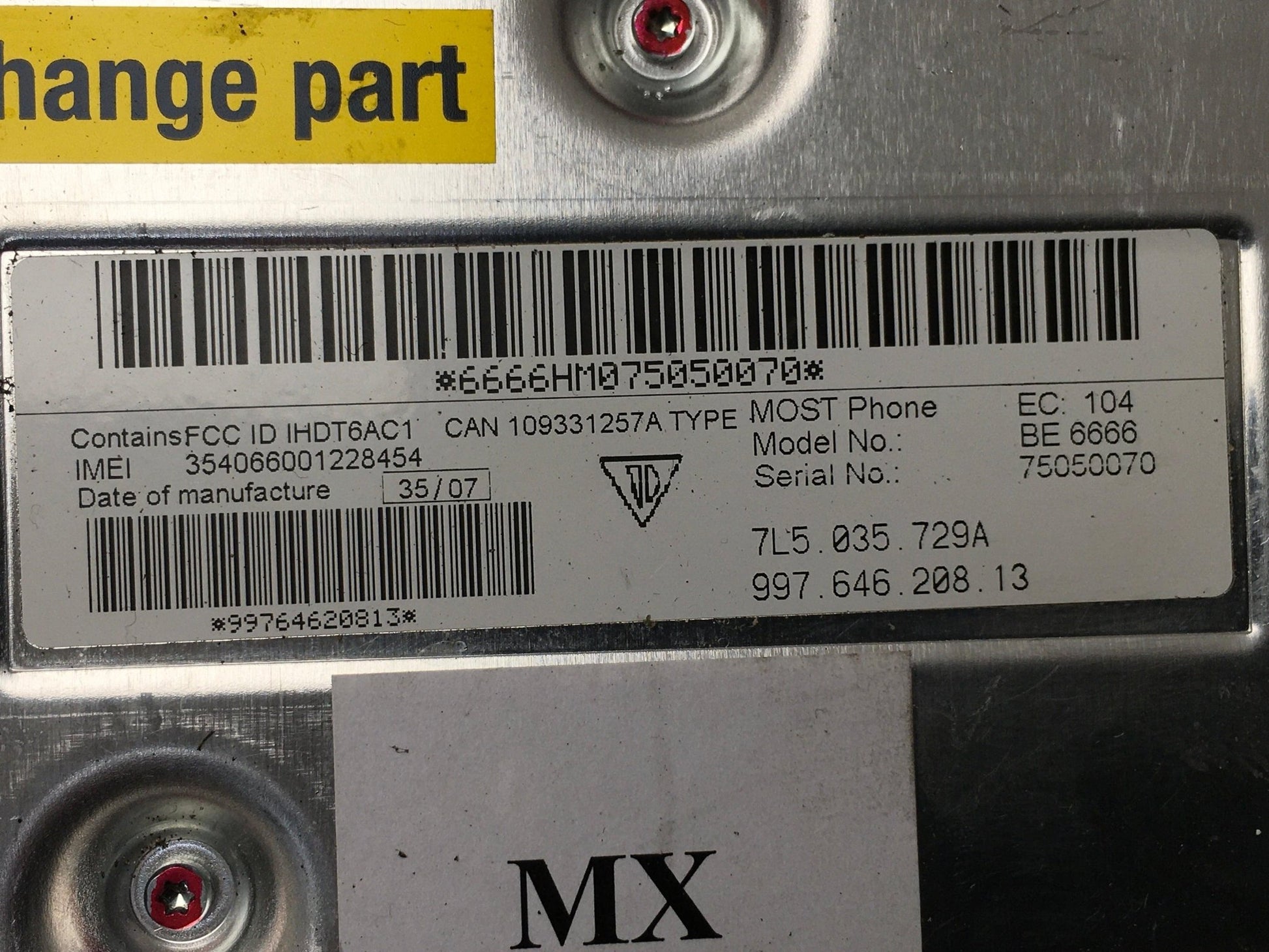 Centralita Telefono Porsche Cayenne 9PA - 7L5035729A