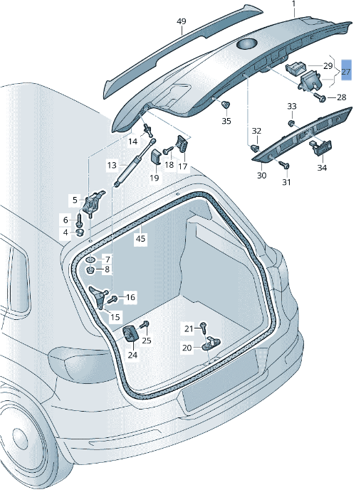 Cerradura maletero VW Tiguan - 5M0827505H