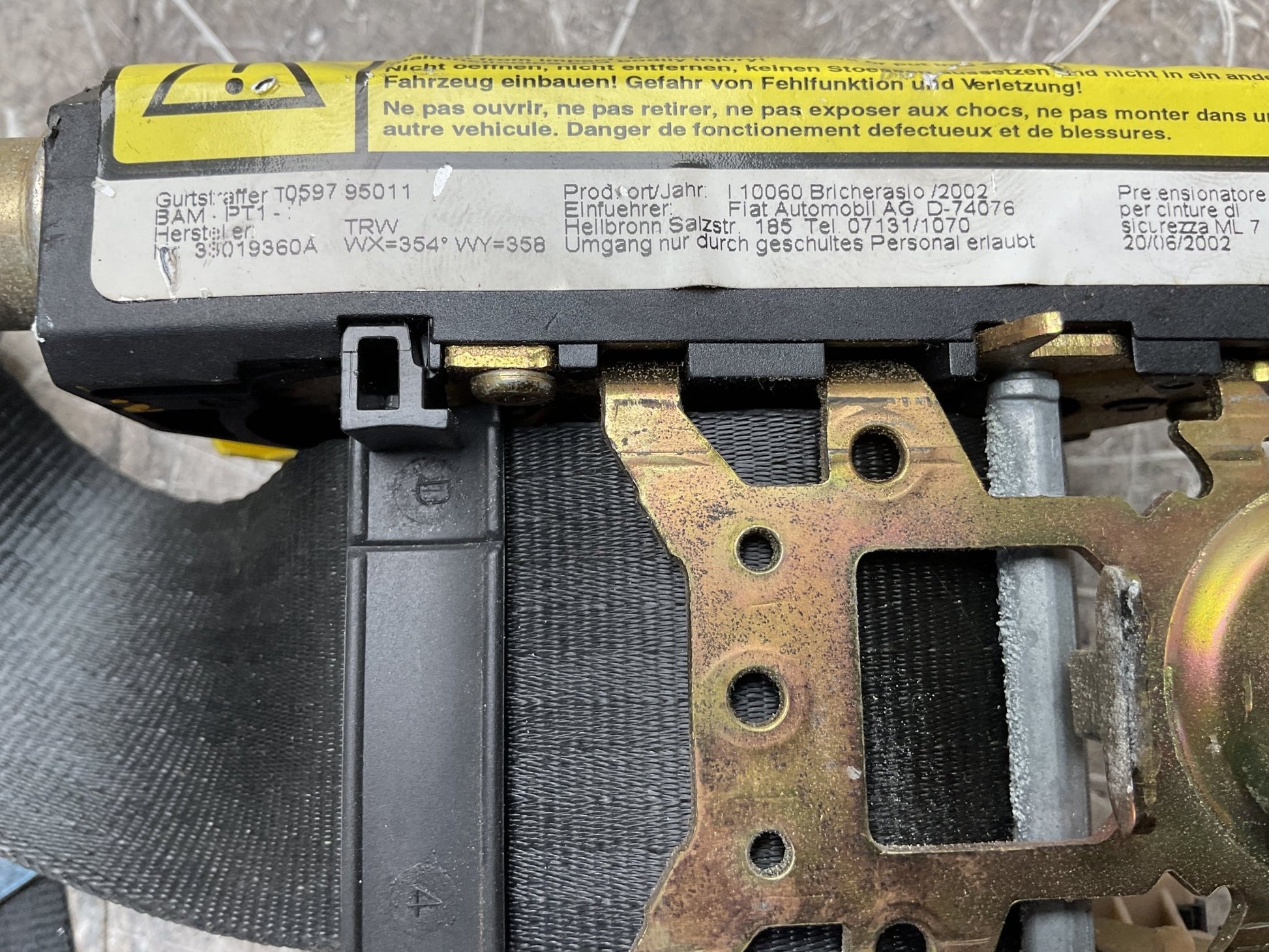 Cinturon del dcho Fiat Stilo 2001 - 2008 - 33019360A