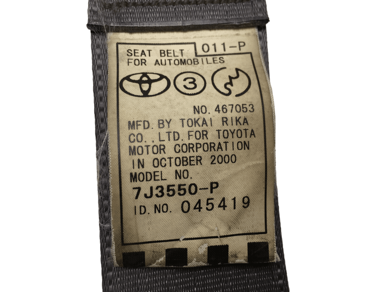 Cinturón del dcho Toyota Rav4 II - 7J3550P