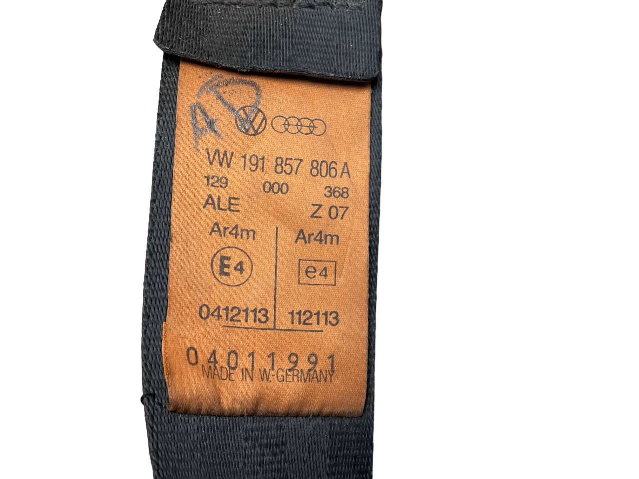 Cinturon tra dcho Volkswagen Golf 83-92 - 191857806A