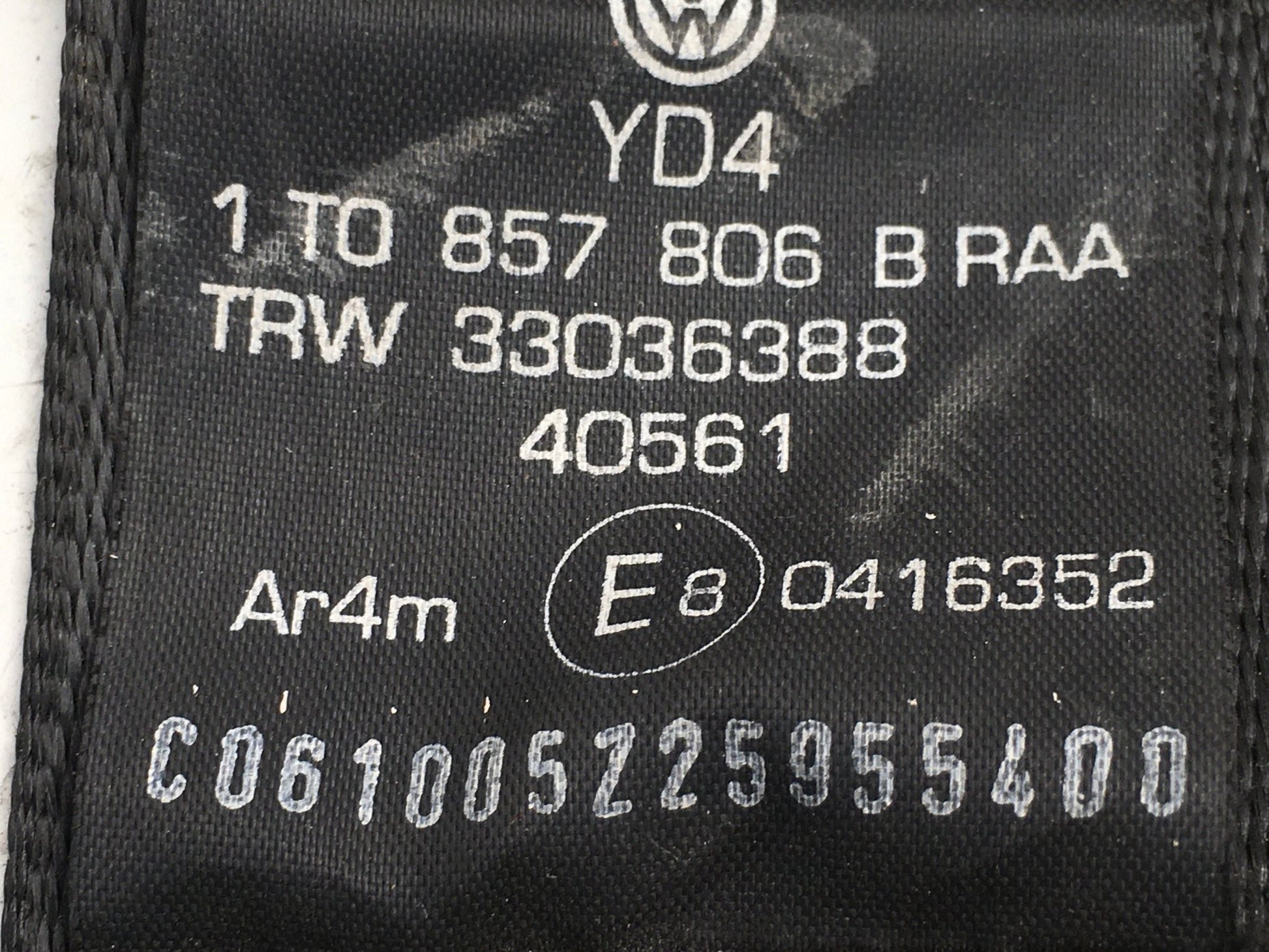 Cinturon tra dcho VW Touran 1T - 1T0857806B