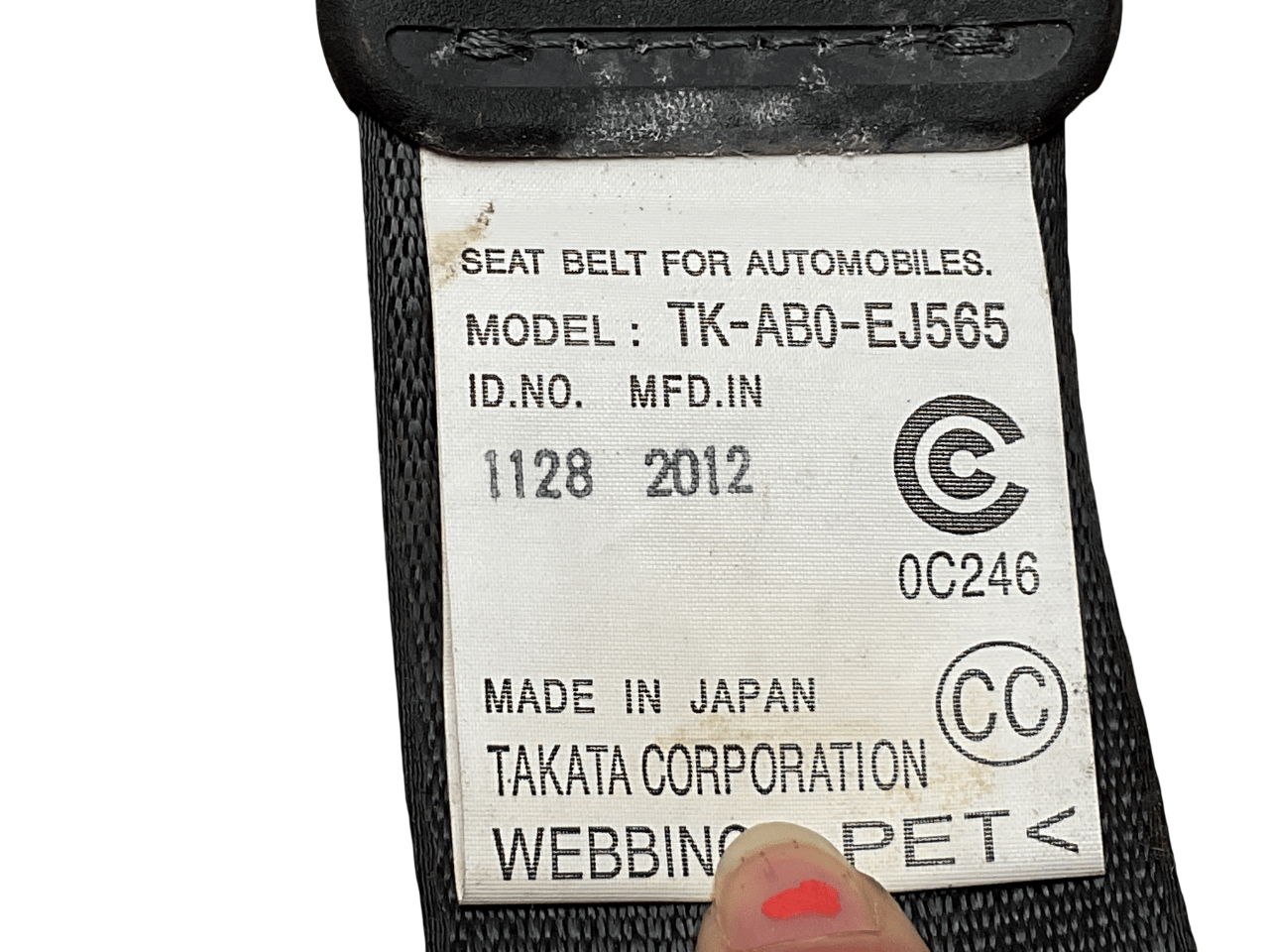 Cinturon trasero Honda CR - Z 10 - 15 - TKAB0EJ565