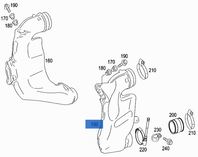 Colector Admision Izq Mercedes ML W164 - A6290941708