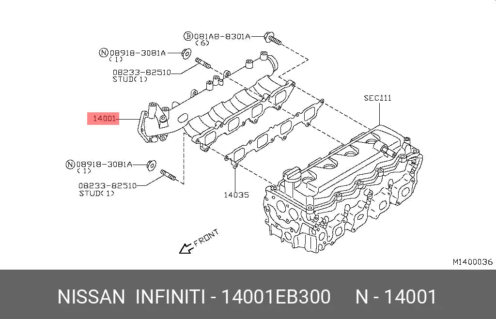 Colector admision Navara/Pathfinder 05-15 2.5 - 14001EB300