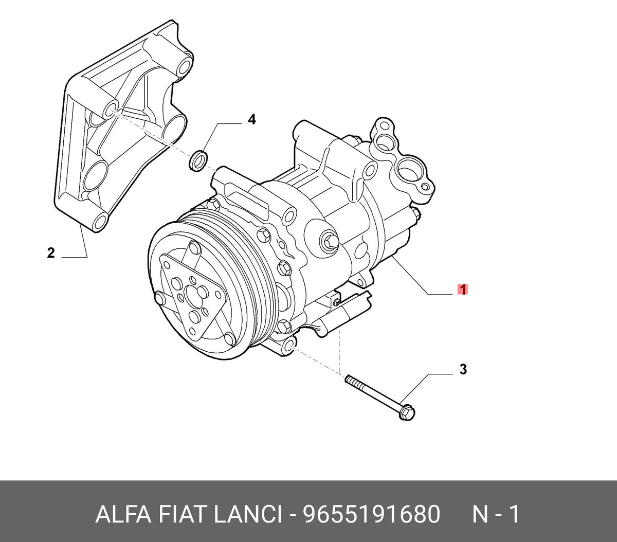 Compresor A/C Citroen C3 I 02-10 - 9655191680_