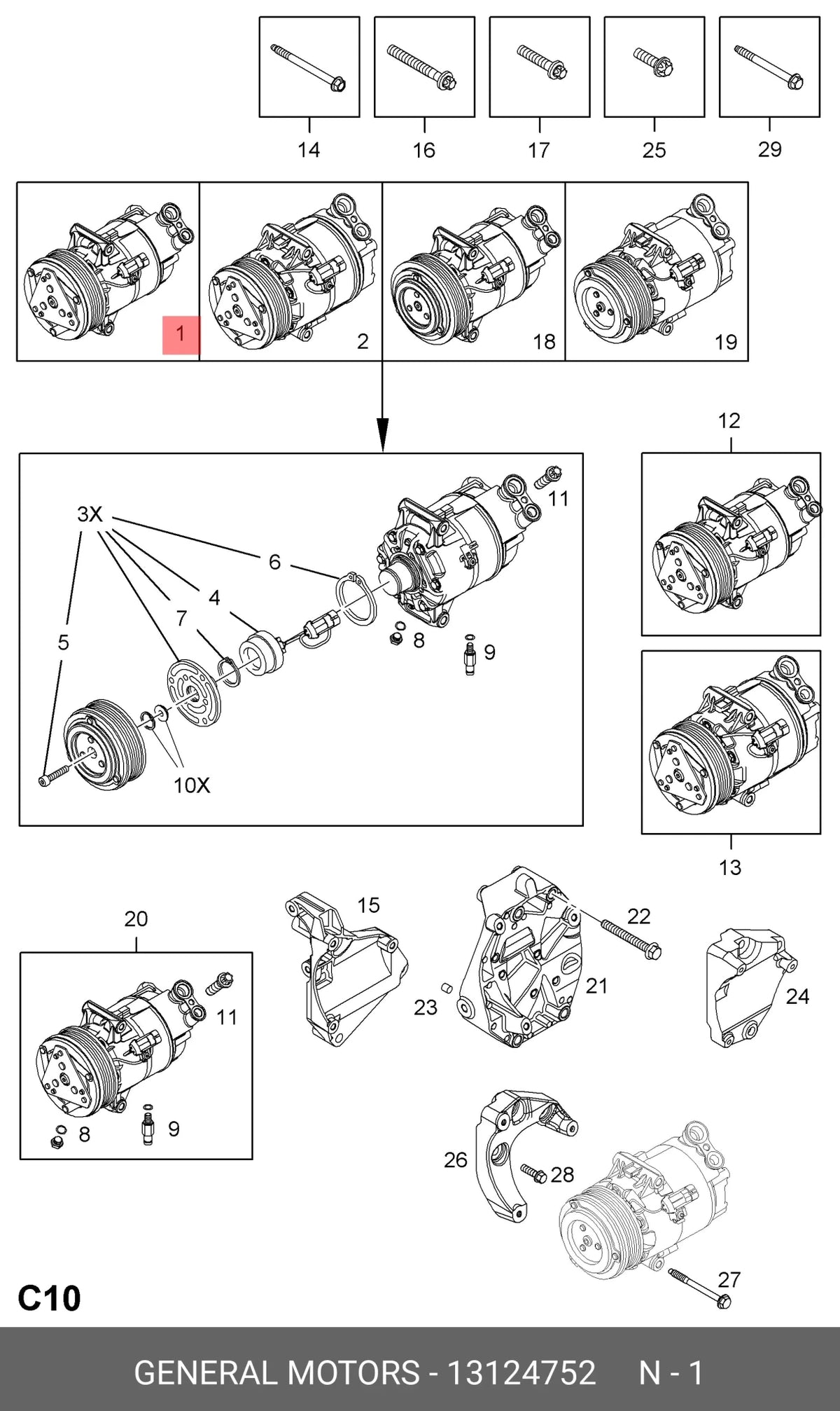 Compresor A/C Opel 13124752 - 13124752