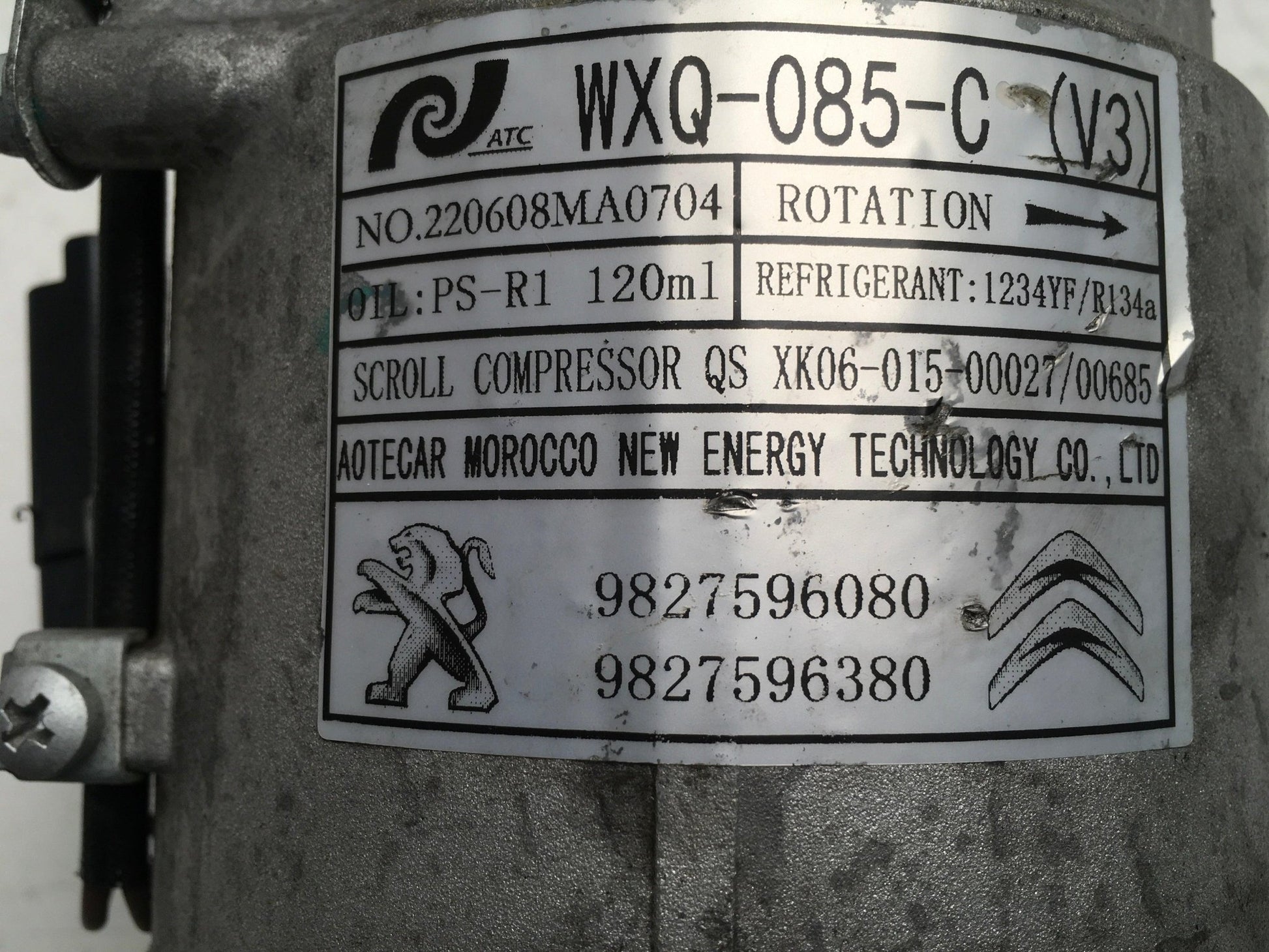 Compresor A/C Peugeot 208 II Opel Corsa F - 9827596080