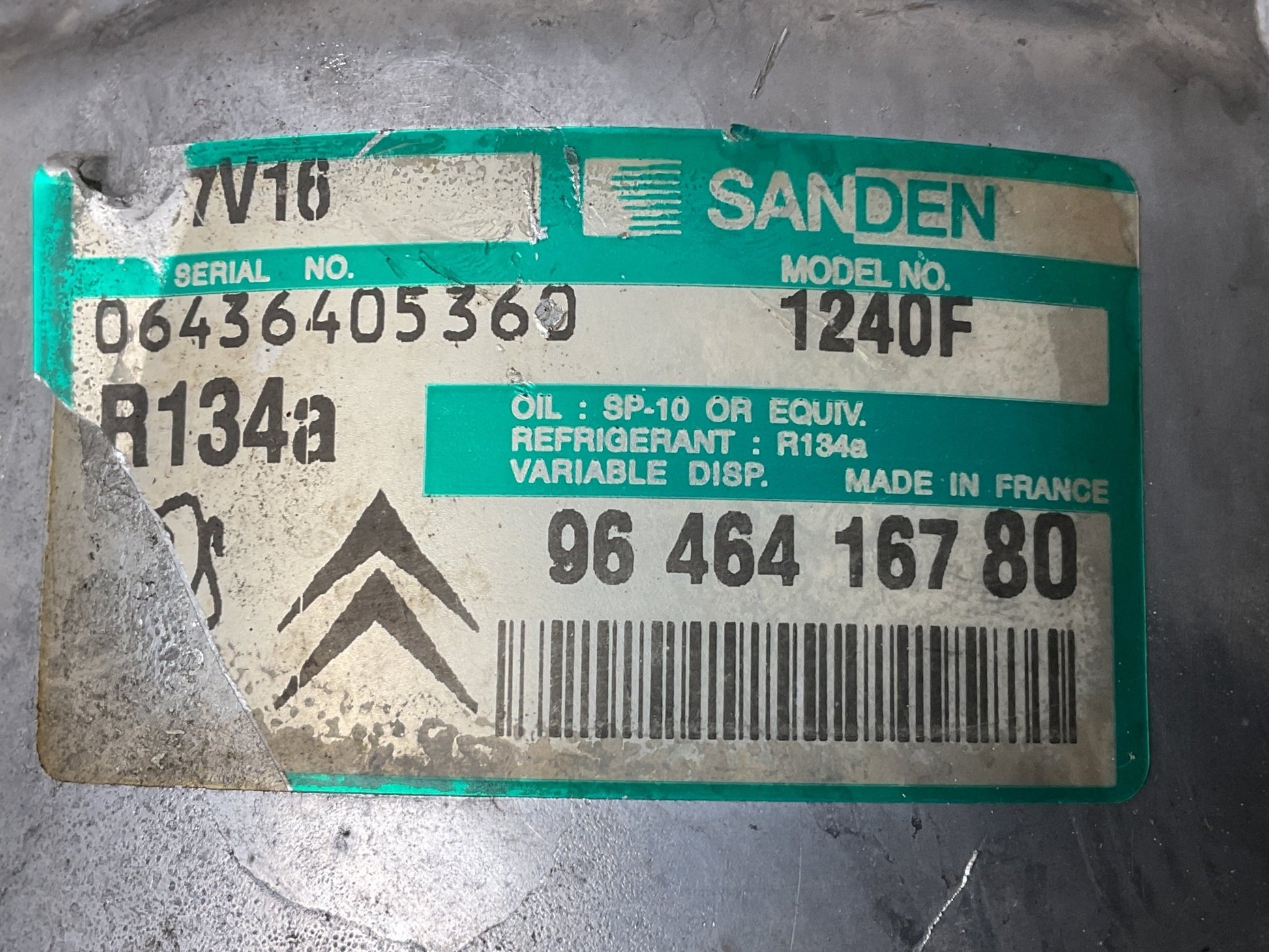 Compresor A/C PSA 9646416780 - 9646416780 - 