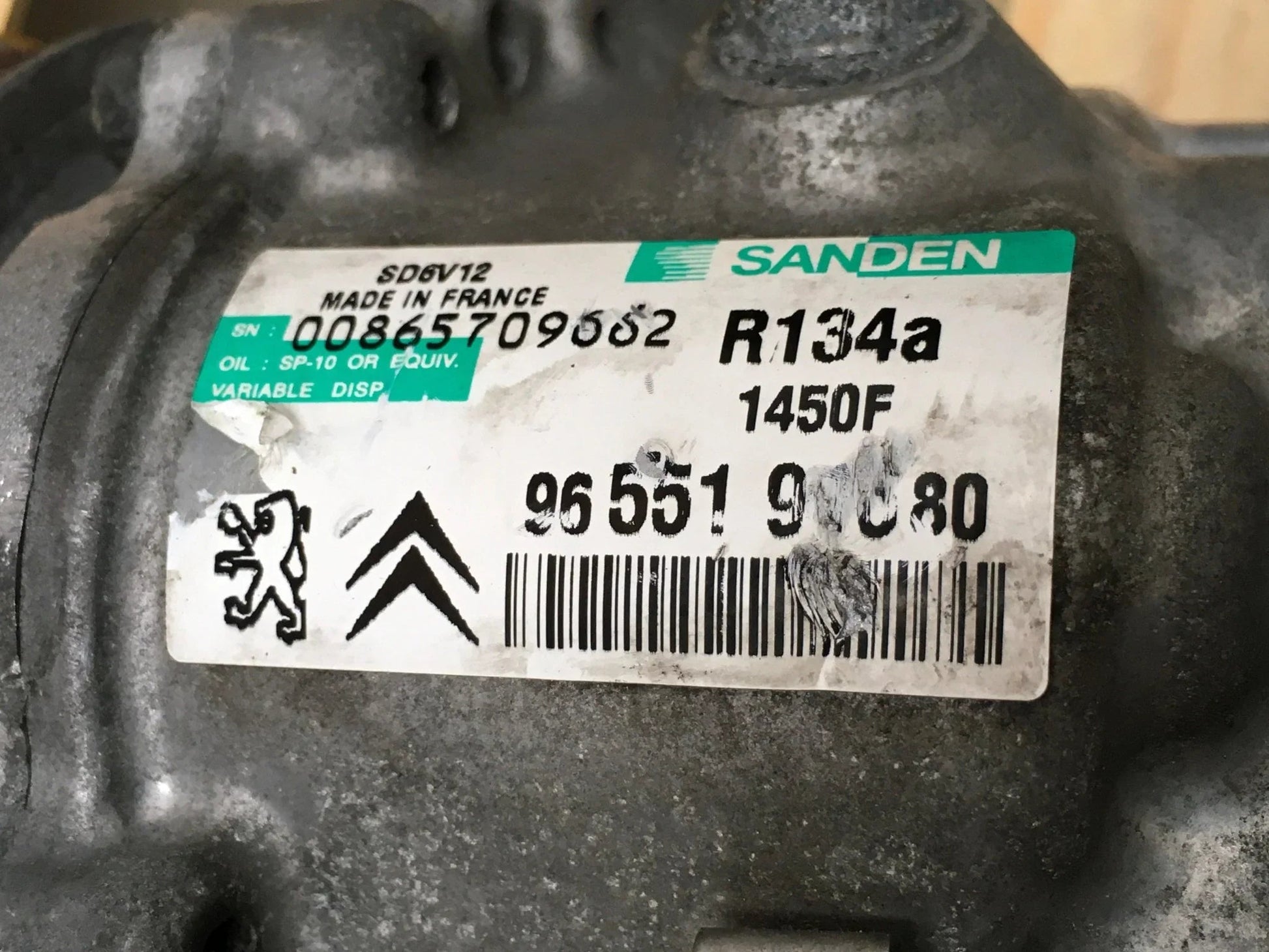 Compresor A/C PSA 9655191680