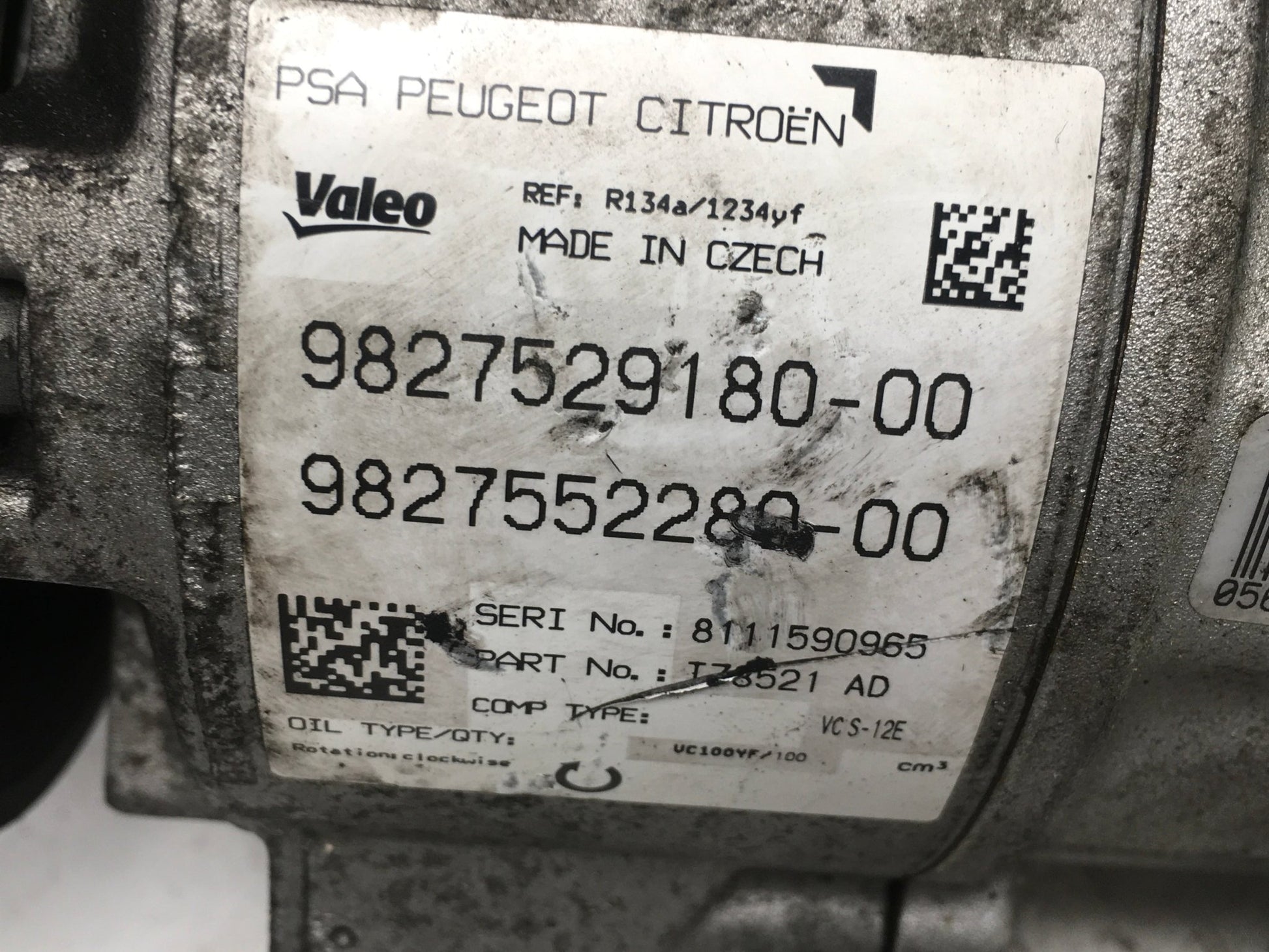 Compresor A/C PSA 9827529180 - 9827529180