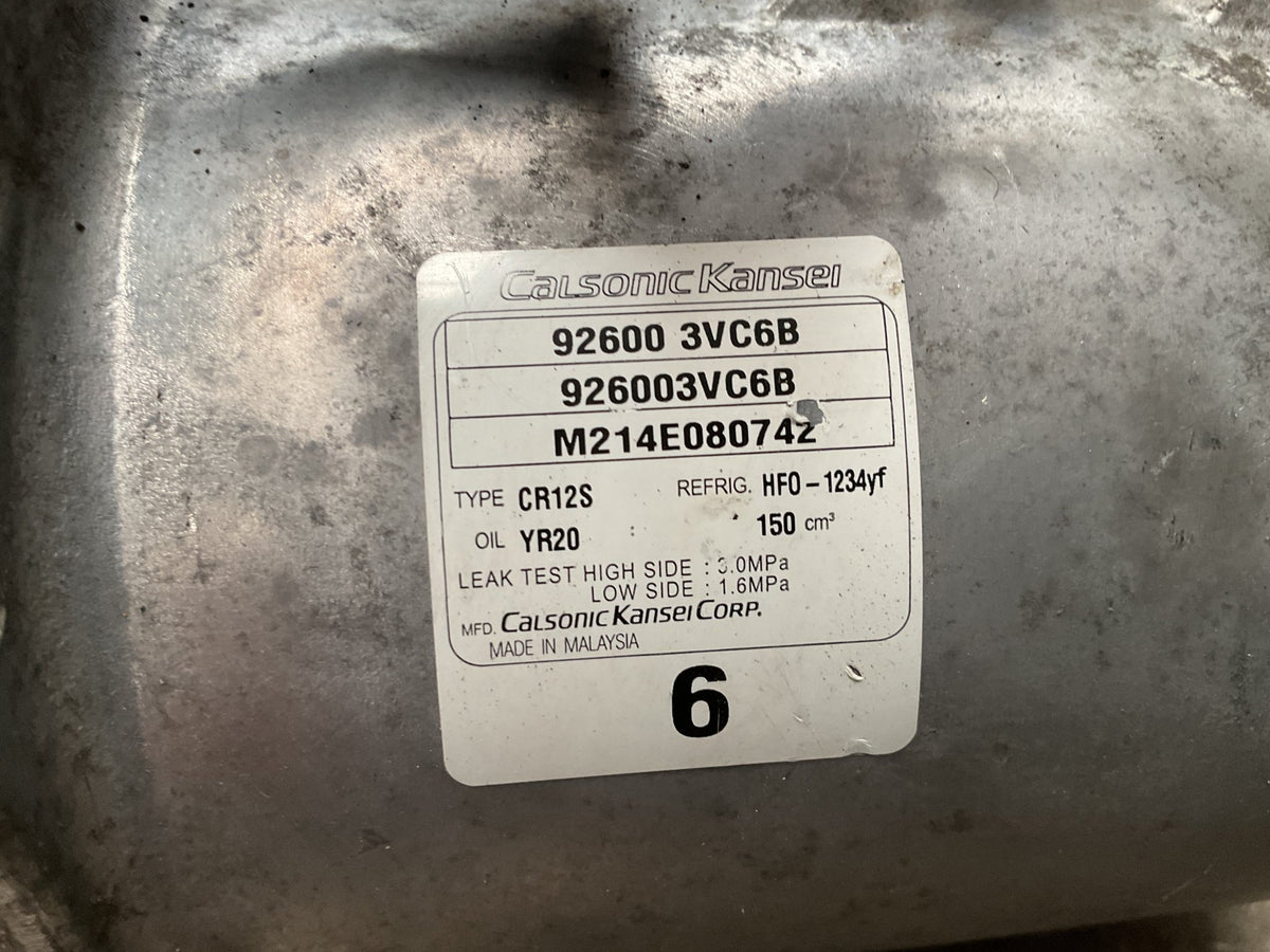 Compresor A/C Renault Nissan 926003VC6B - 926003VC6B