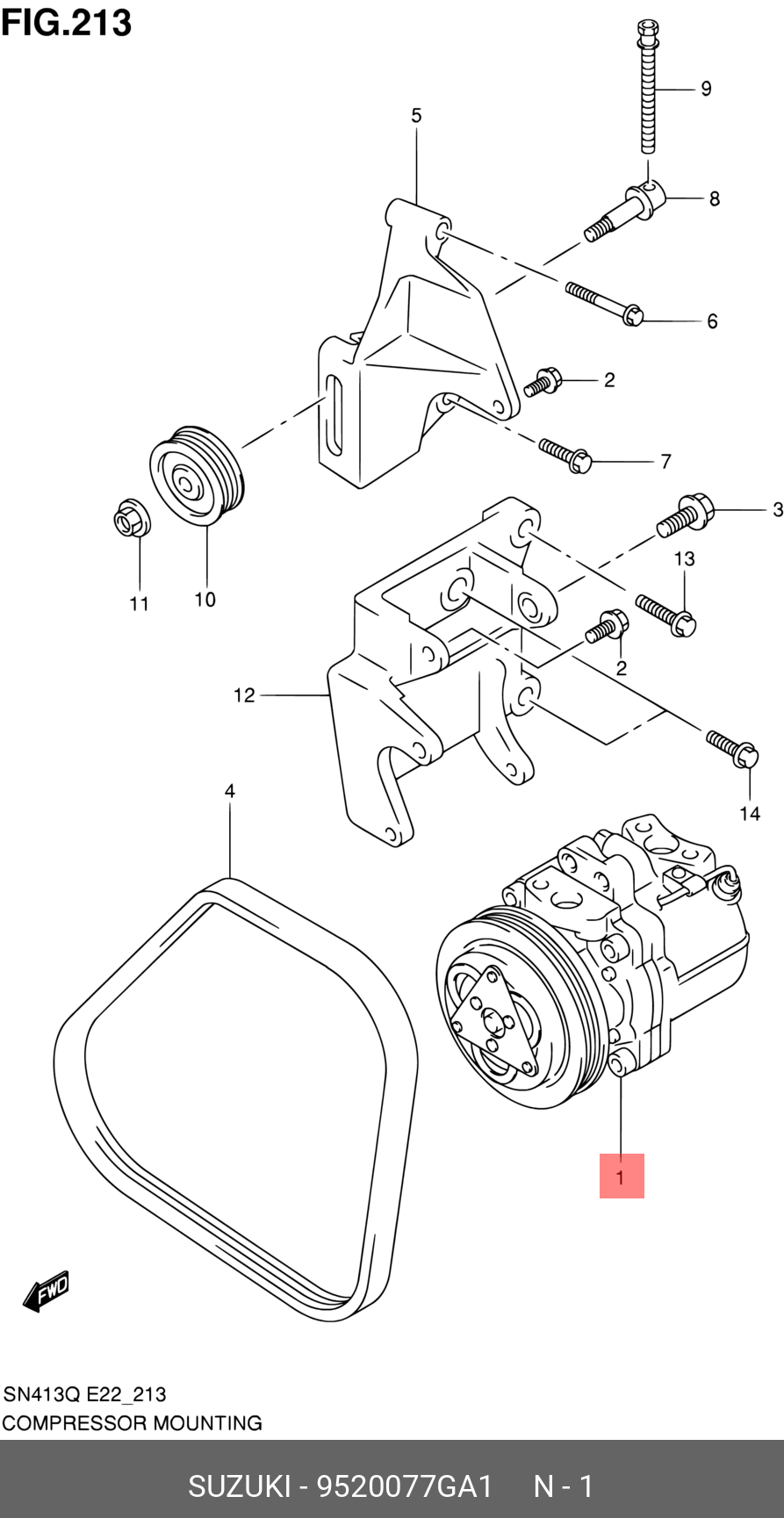 Compresor A/C Suzuki Vitara 98-05 - 9520170CM0 _