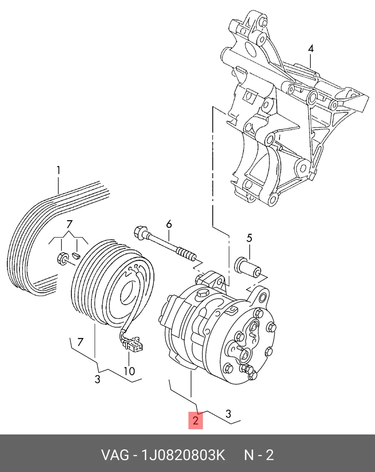 Compresor A/C VW 1J0820803K - 1J0820803K _